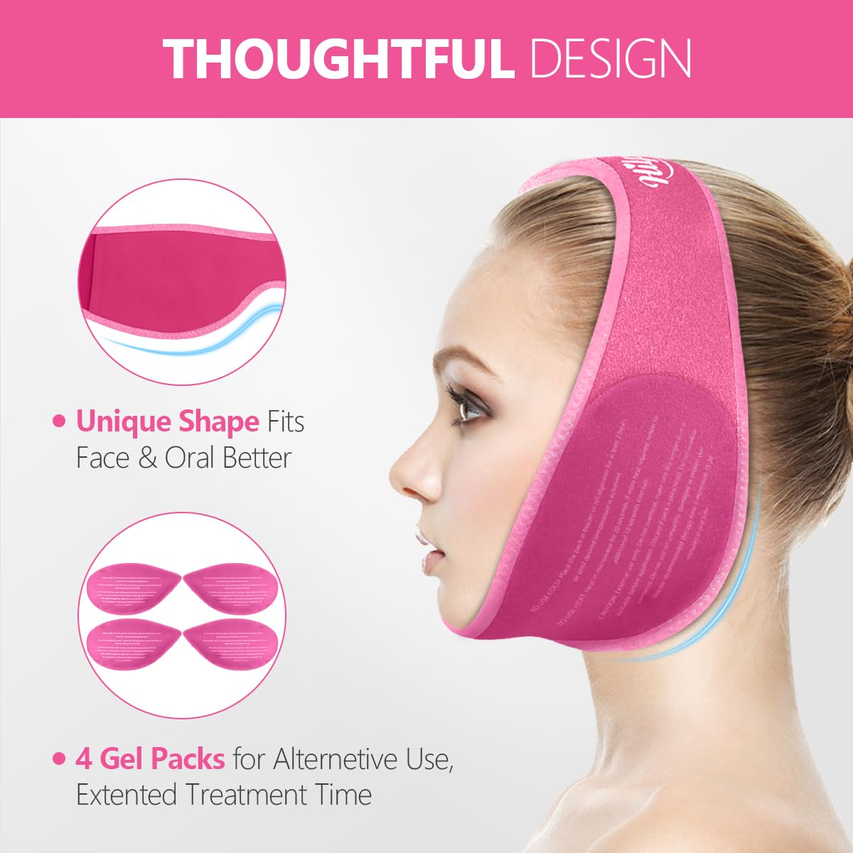 Hilph cuatro-paquetes-gel-durables ofrecen terapia continua sin esperas para la cara.