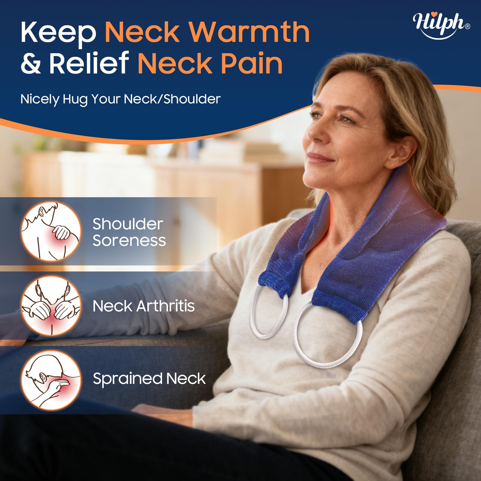 Hilph diseño extralargo de 87 cm, cobertura 360° para cuello