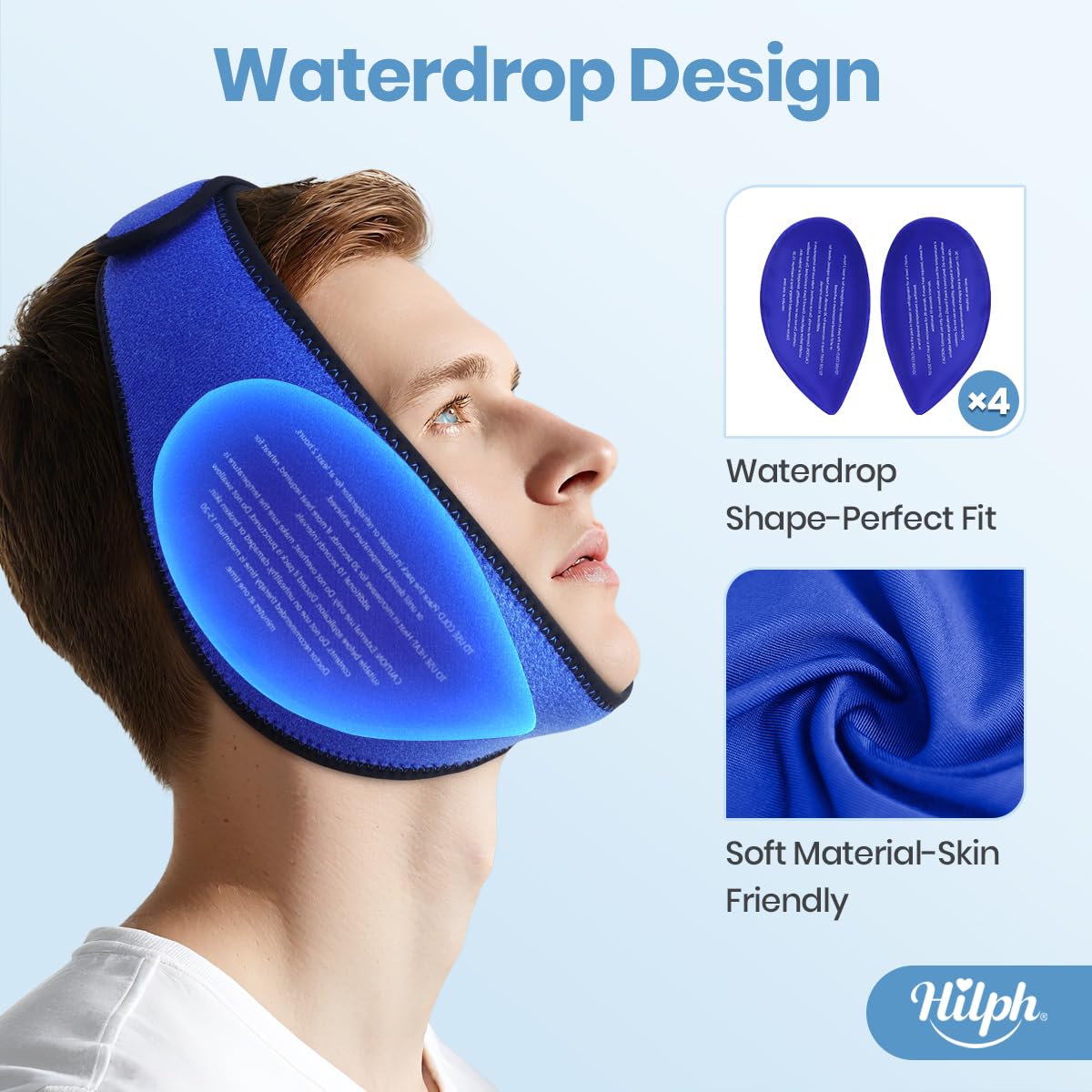 Hilph diseño manos libres con correa de velcro para comodidad.