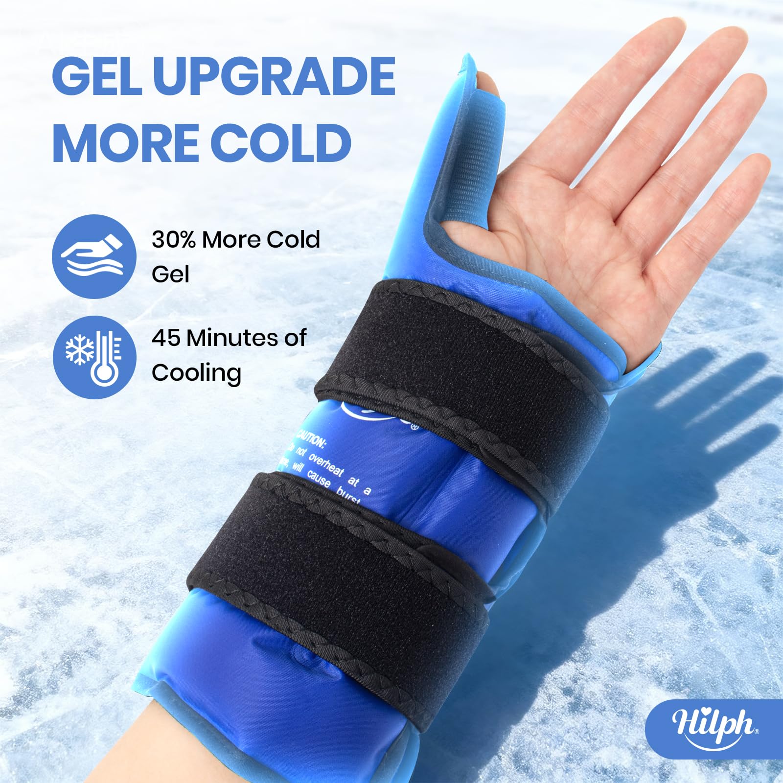 Hilph diseño reversible: uso en mano derecha o izquierda para terapia fría.