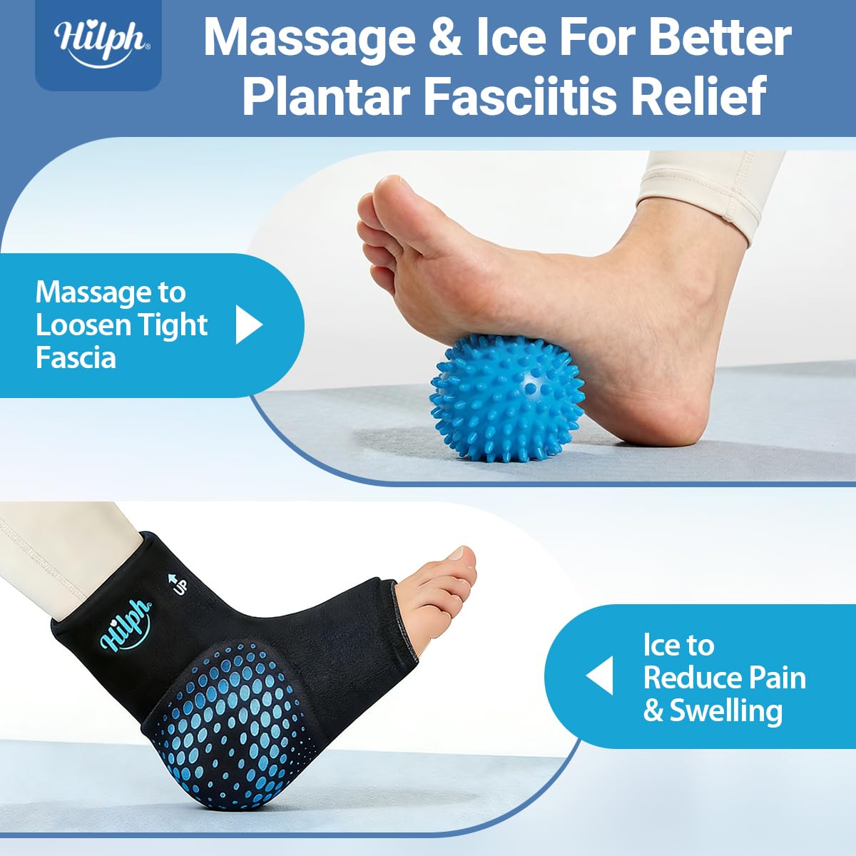 Hilph envoltura hielo tobillo 360: cobertura completa para hinchazón y tendones.
