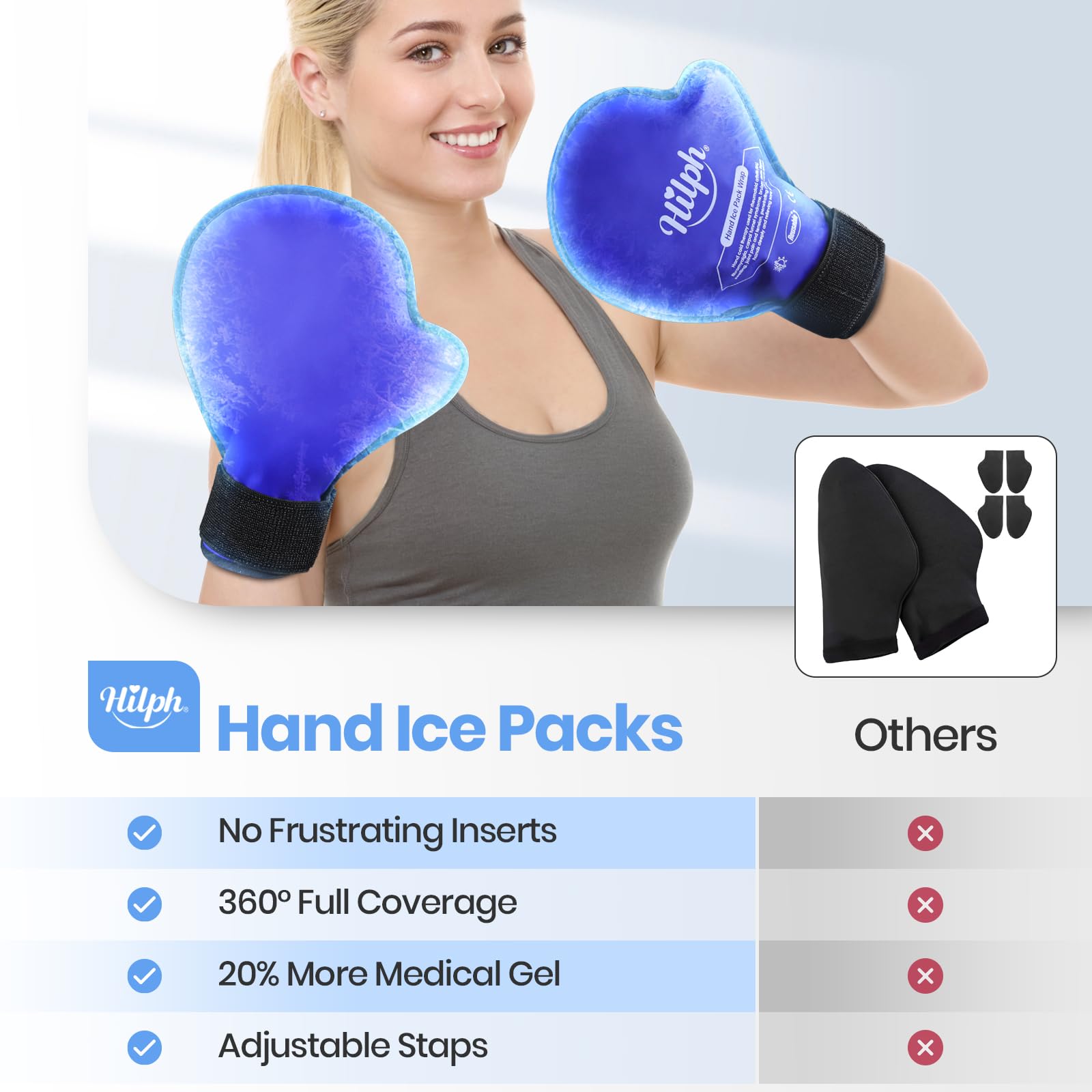 Gel de alta calidad Hilph, flexible incluso congelado, para terapia suave.