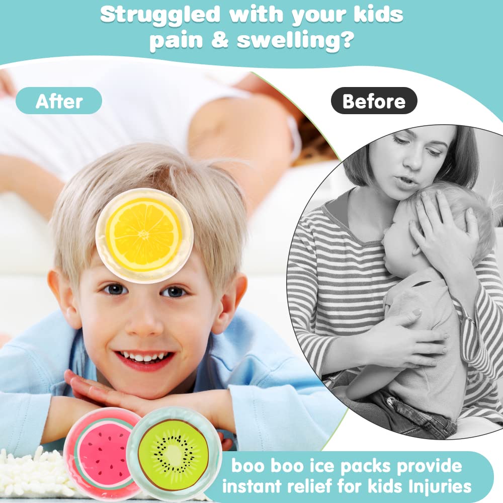 Hilph Kid Ice Pack con patrón de fruta amarilla, útil para fiebre leve