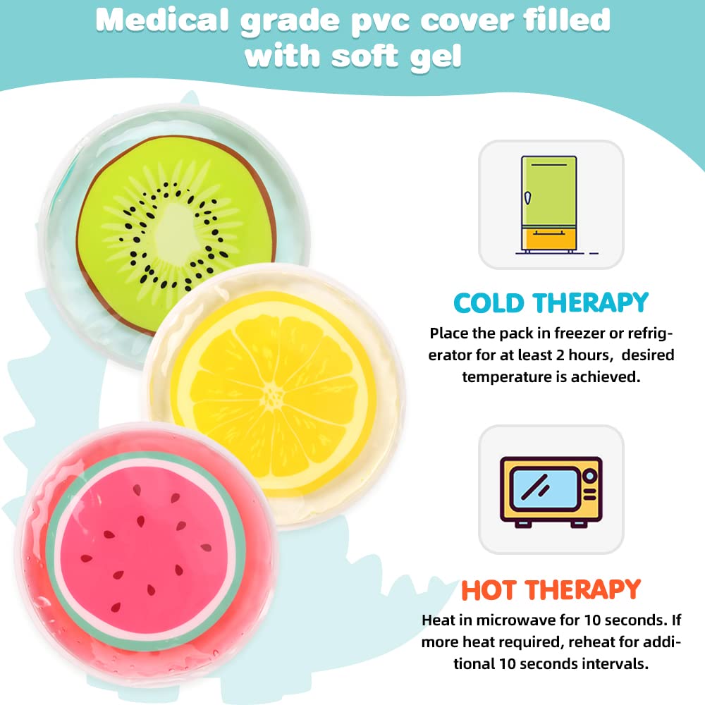 Hilph Kid Ice Pack con patrón de fruta lila, perfecto para viajes
