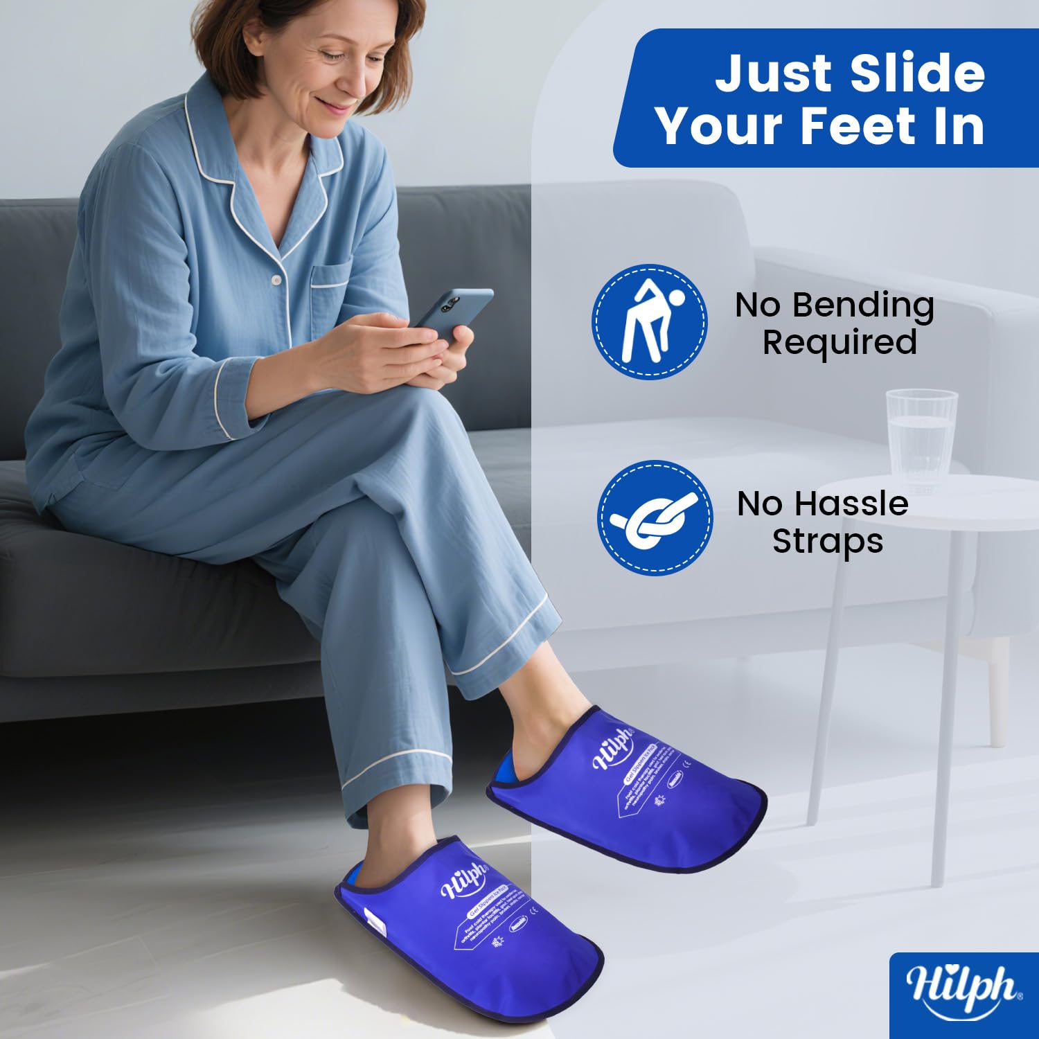 Hilph pantuflas 360°, cobertura completa del pie para zonas dolorosas
