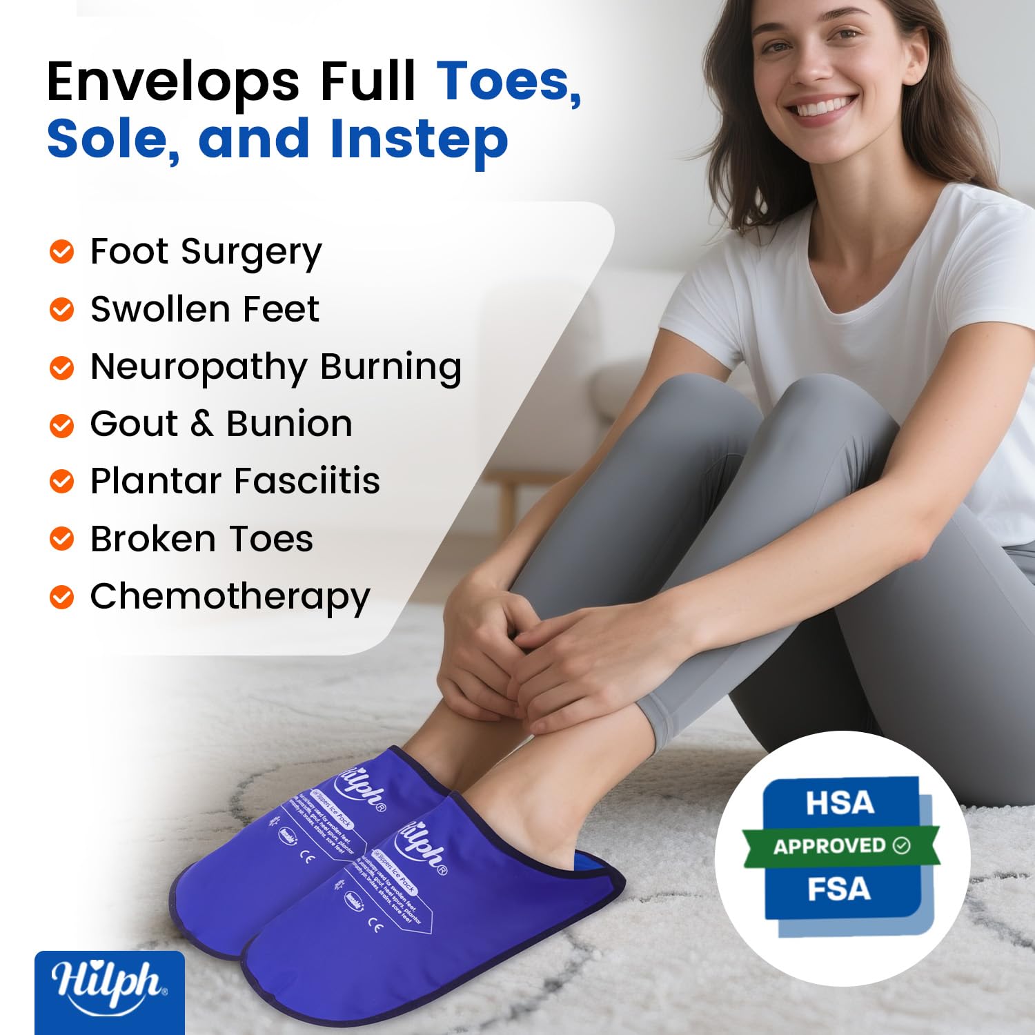 Hilph pantuflas hielo para pie, uso manos libres para mayor comodidad