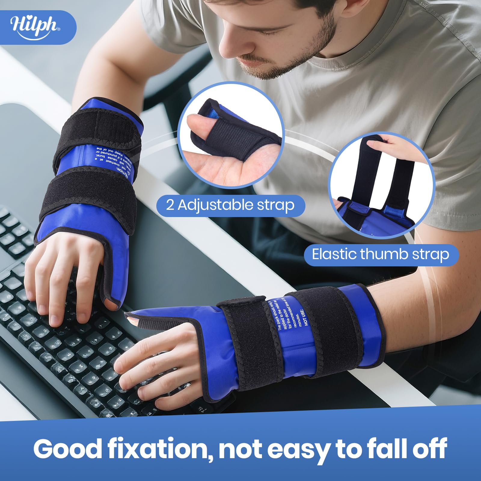 Hilph tamaño 10.2 x 10.2 pulgadas: cobertura extendida para muñeca y pulgar.