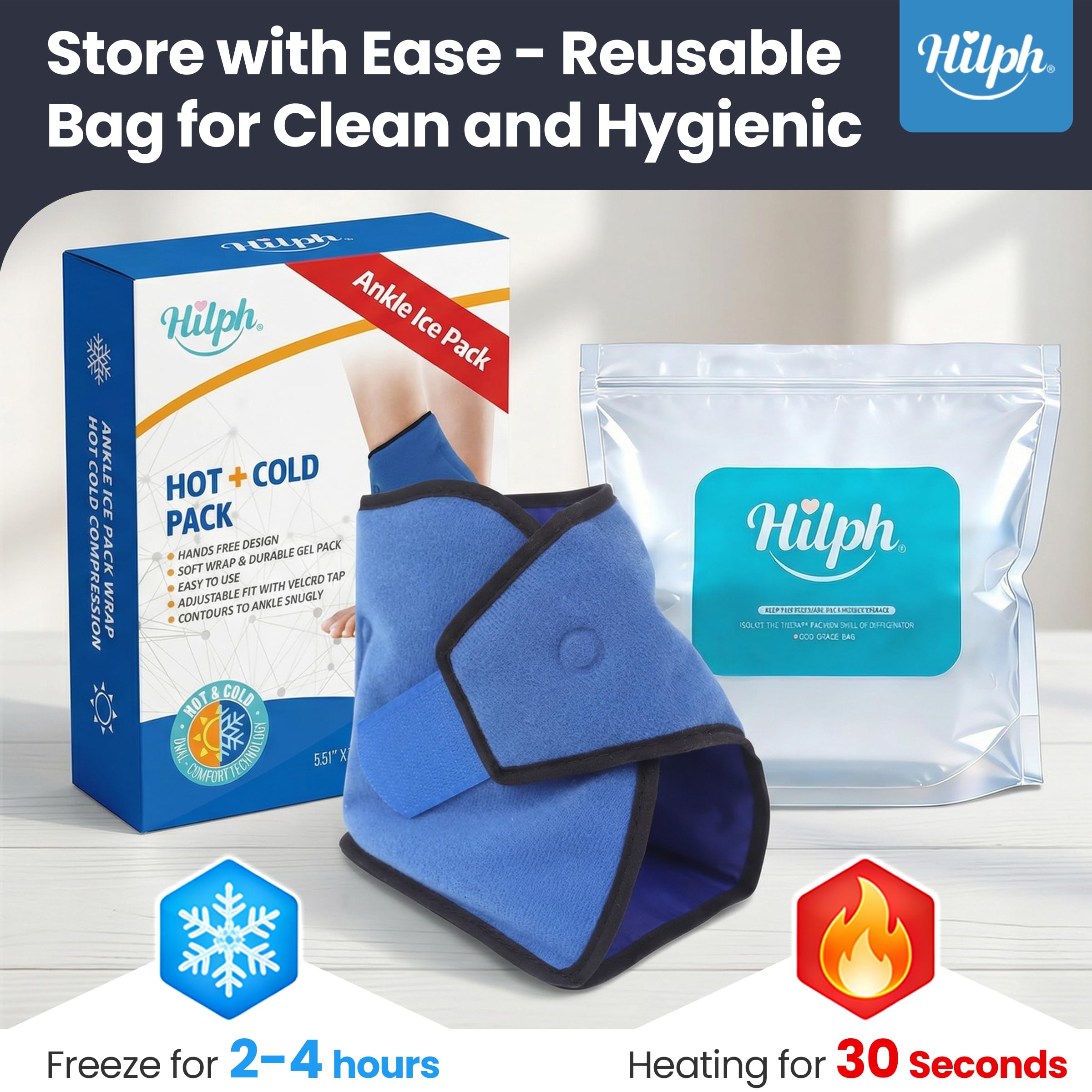Hilph tobillo con uso universal para izquierda o derecha.