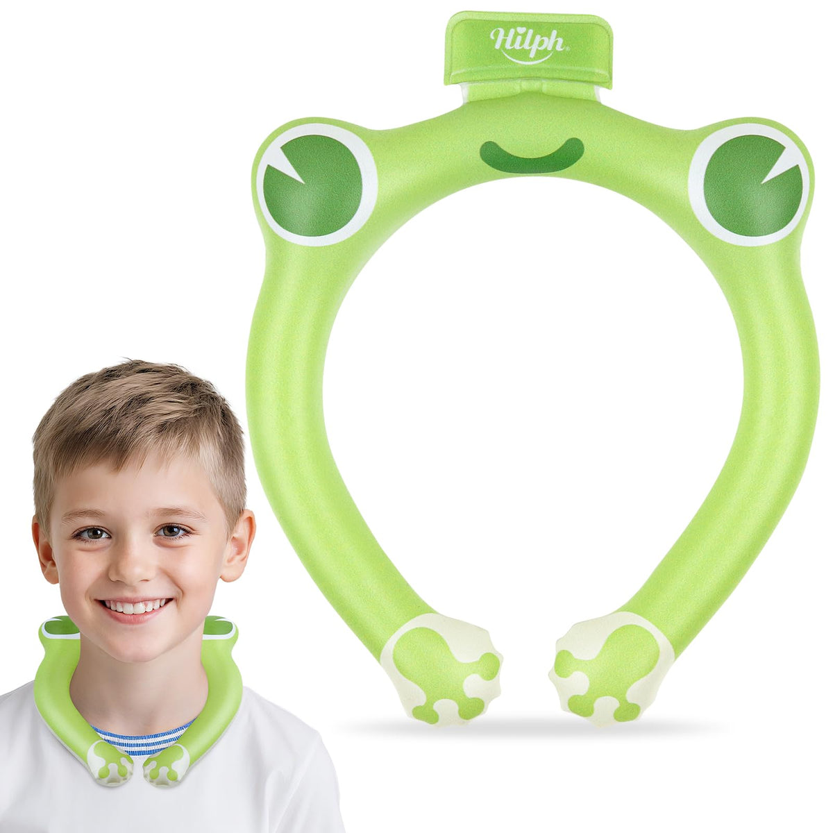 Hilph tubo enfriamiento cuello para niños con diseño panda blanco, ideal para días de juego.