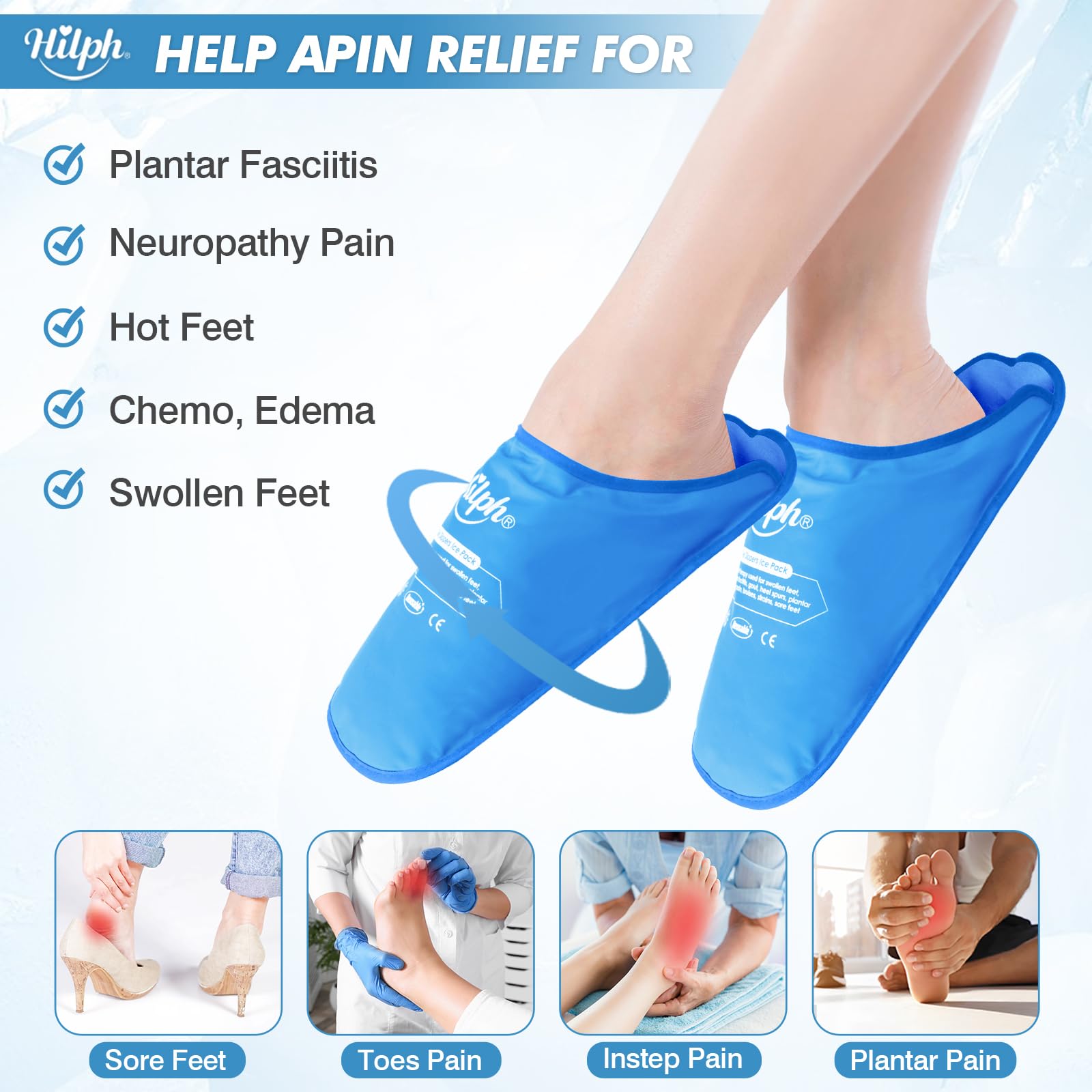 Hilph Zapatillas Frío para Pie, cobertura 360: alivio total para el pie.
