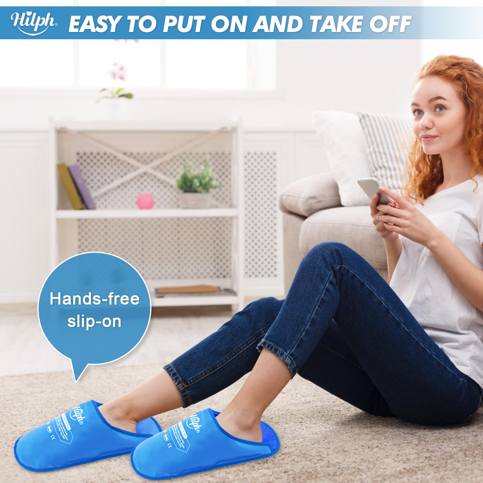 Hilph Zapatillas Frío para Pie, puesta fácil sin esfuerzo.