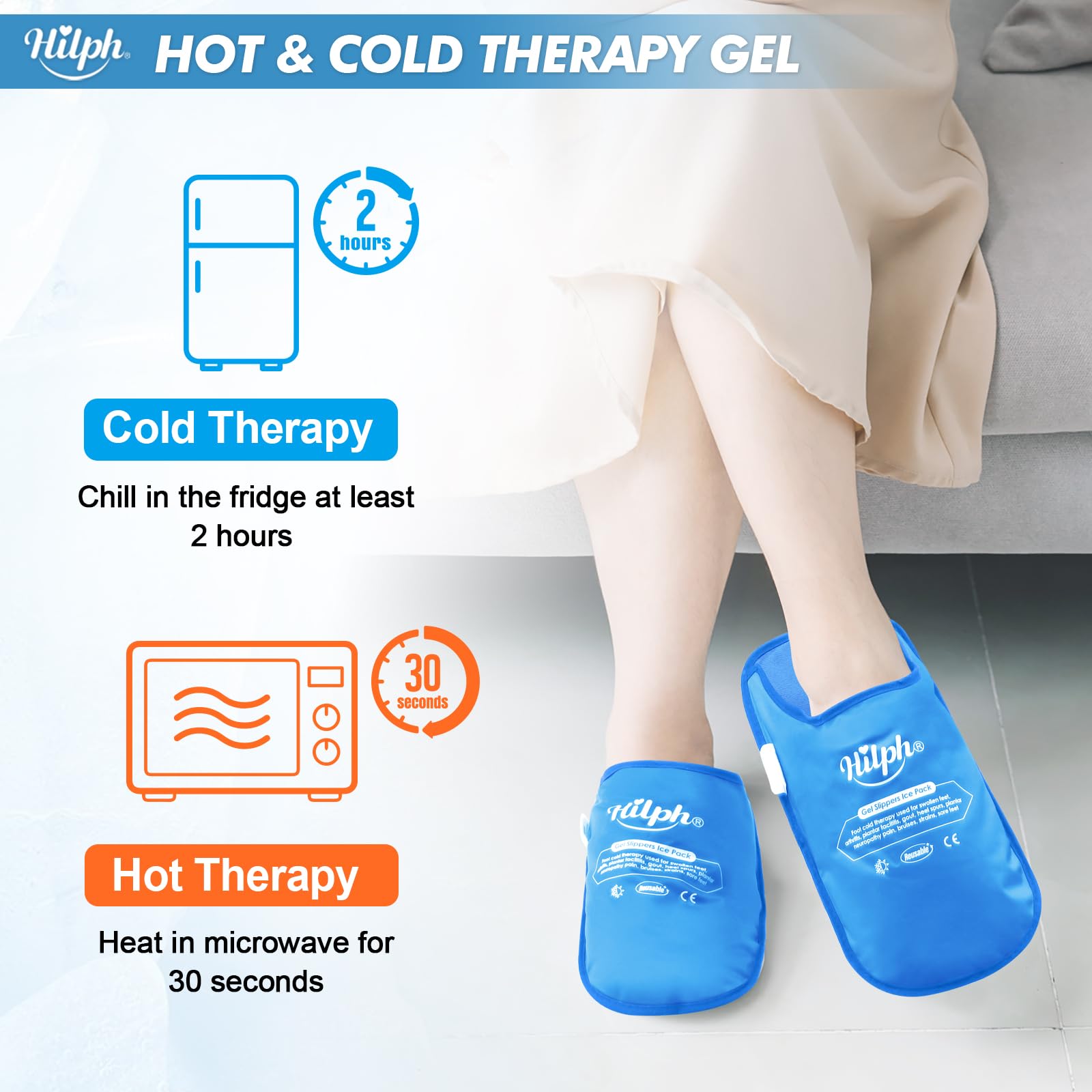 Hilph Zapatillas Frío para Pie, ideal en recuperación de pie tras cirugía.