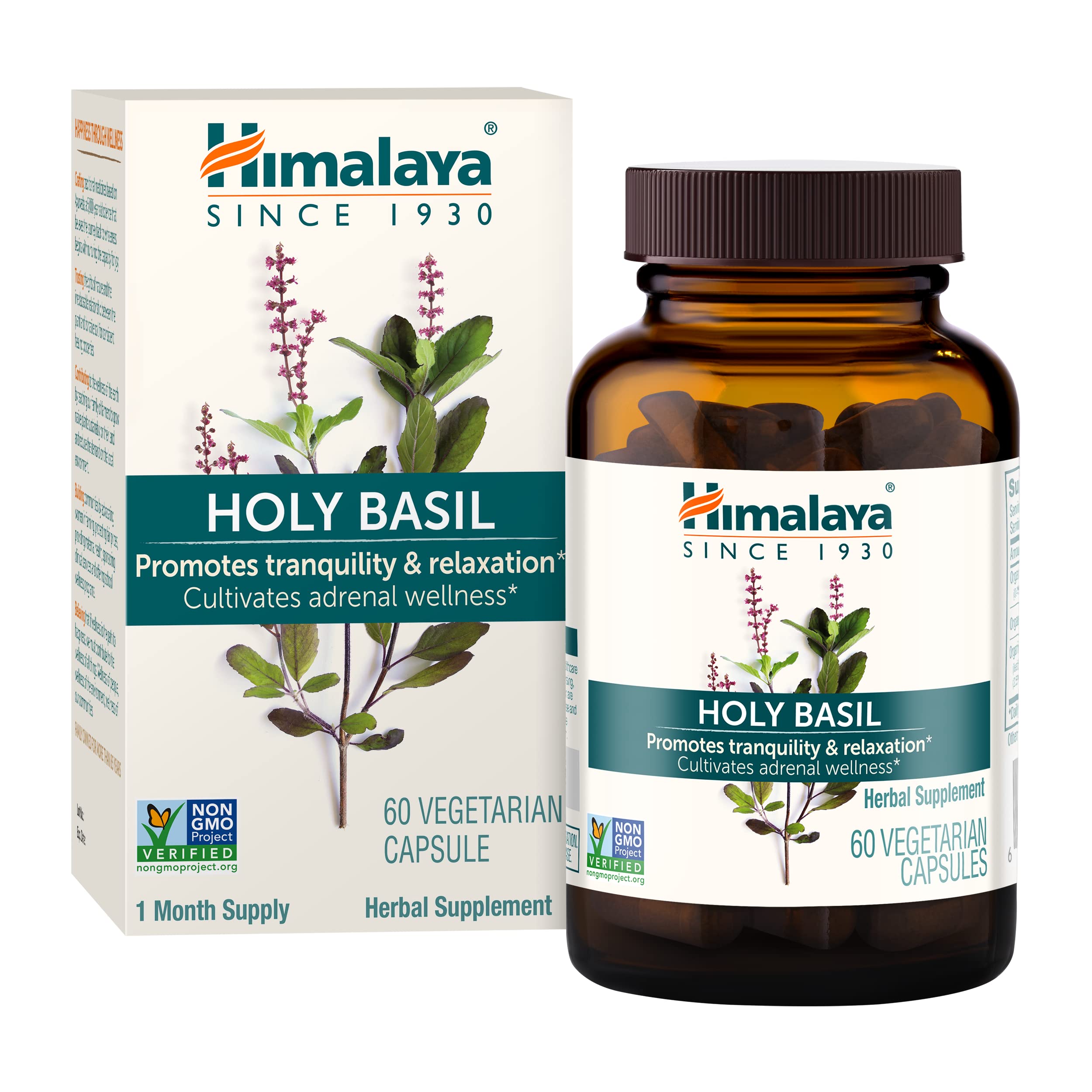 Himalaya Albahaca Sagrada en cápsulas en botella, apoyo diario al estrés