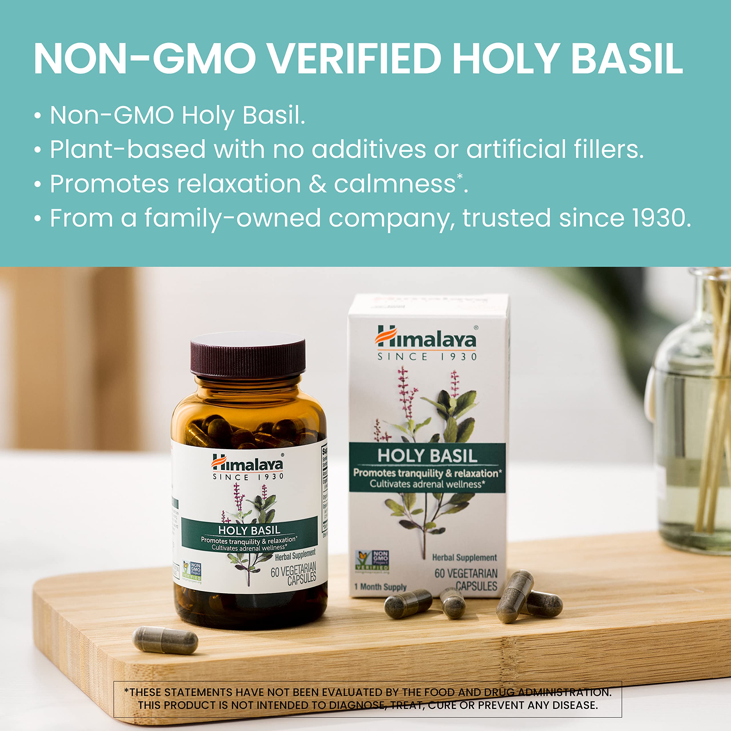 Himalaya Albahaca Sagrada: extracto en cápsula para calma suave