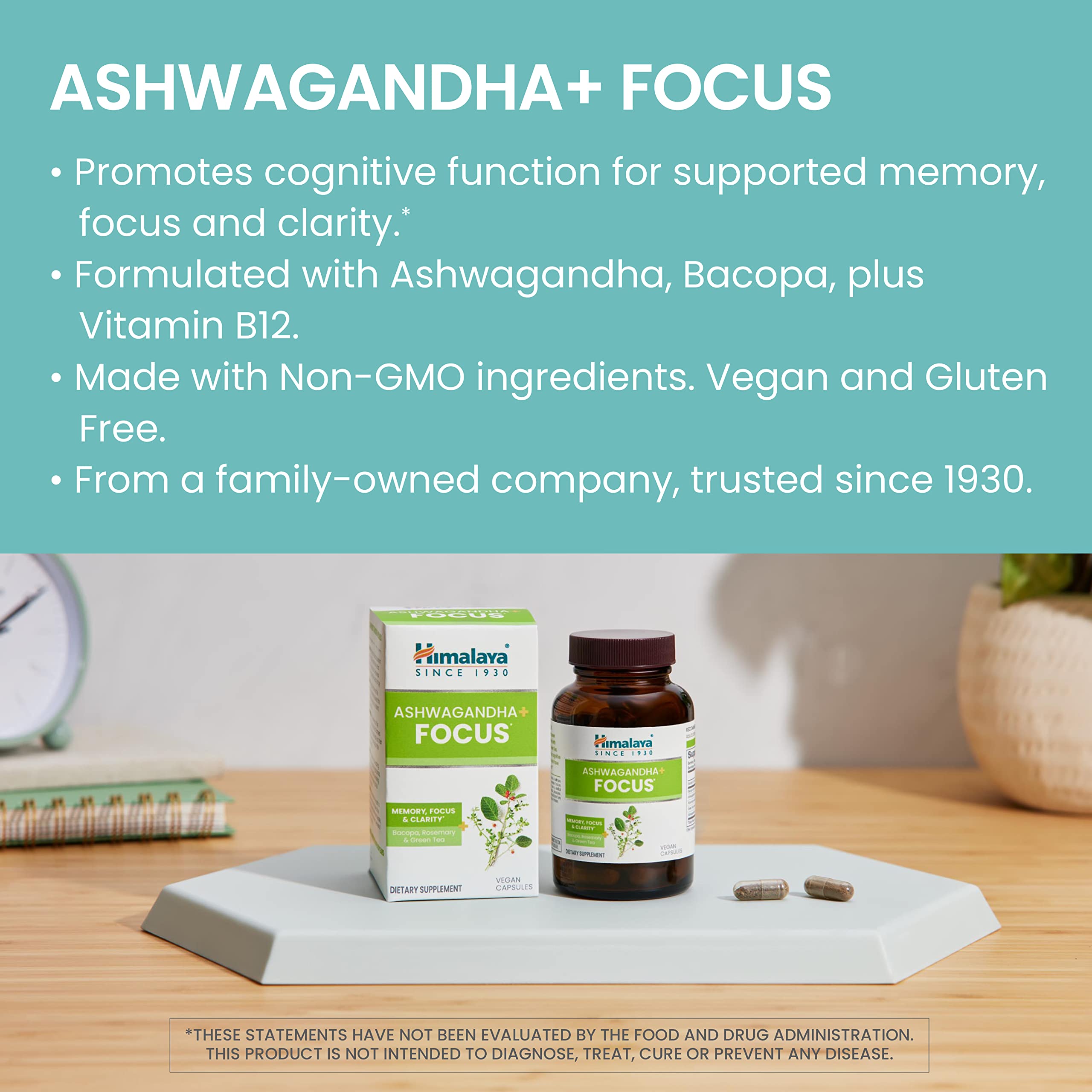 Comprimidos de Himalaya Ashwagandha+ Enfoque para memoria y enfoque sostenido