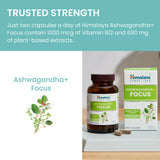 Dosis diaria de 1690 mg de Himalaya Ashwagandha+ Enfoque para soporte cognitivo