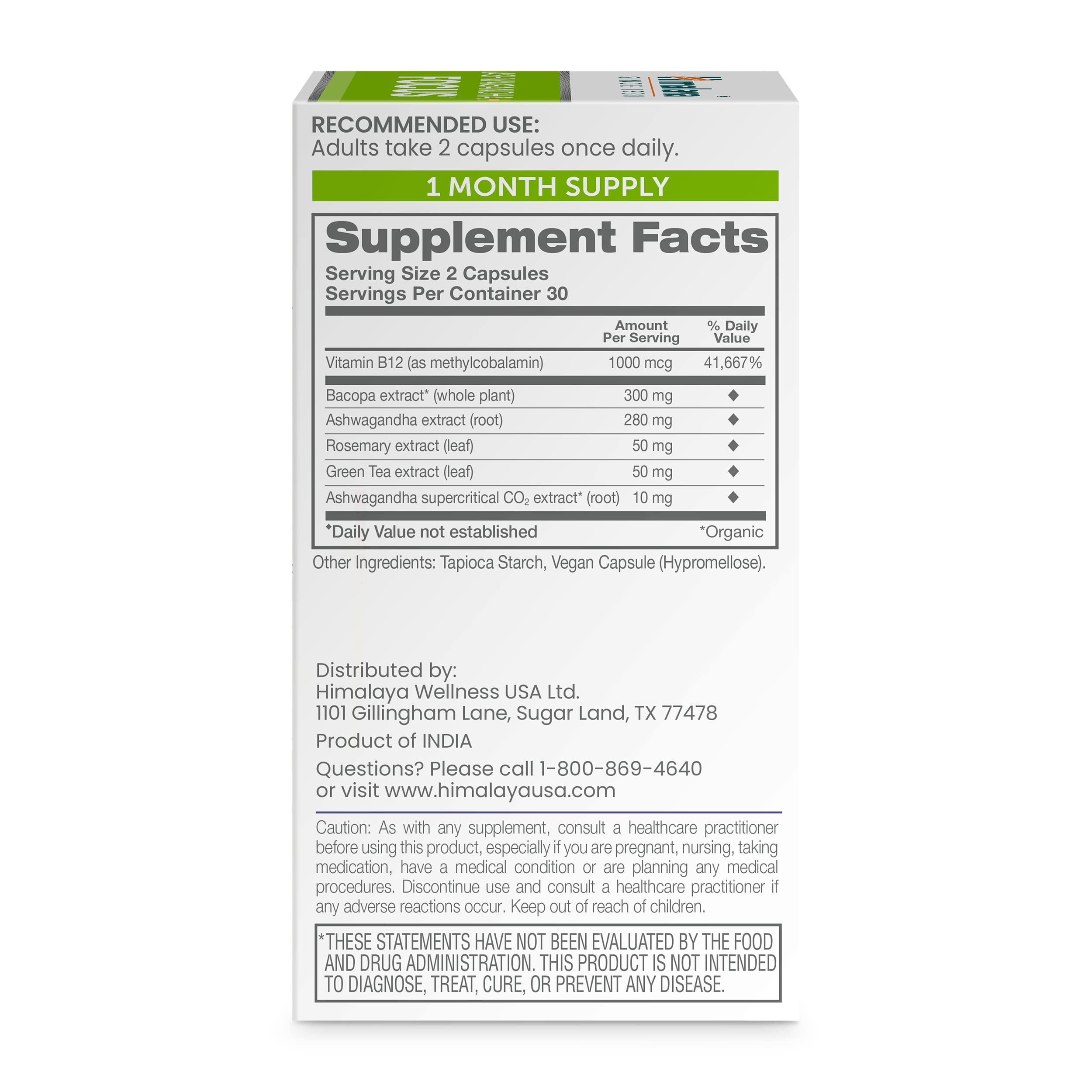 Etiqueta de Himalaya Ashwagandha+ Enfoque para elegir soporte herbal diario