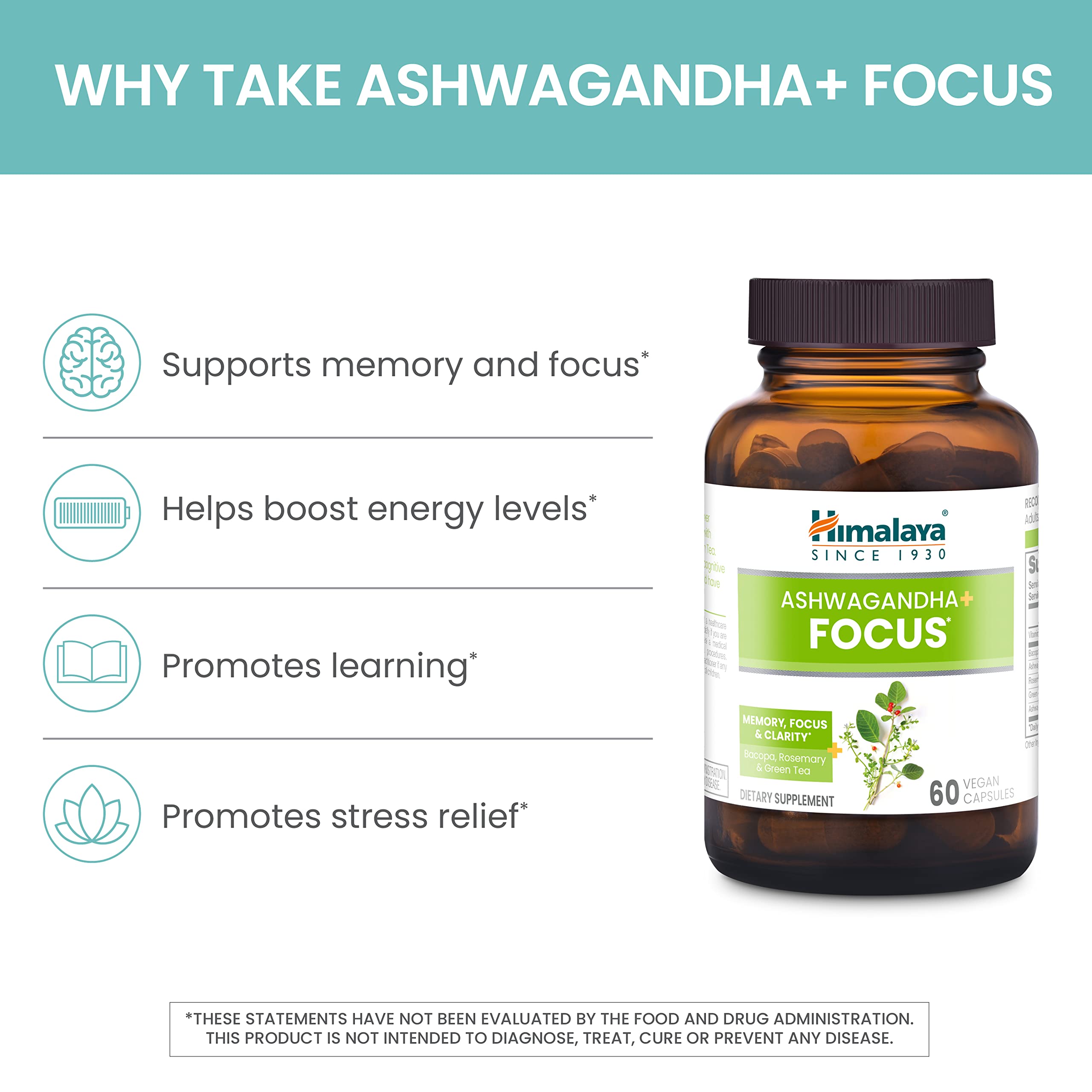 Ingredientes clave de Himalaya Ashwagandha+ Enfoque para equilibrio mental