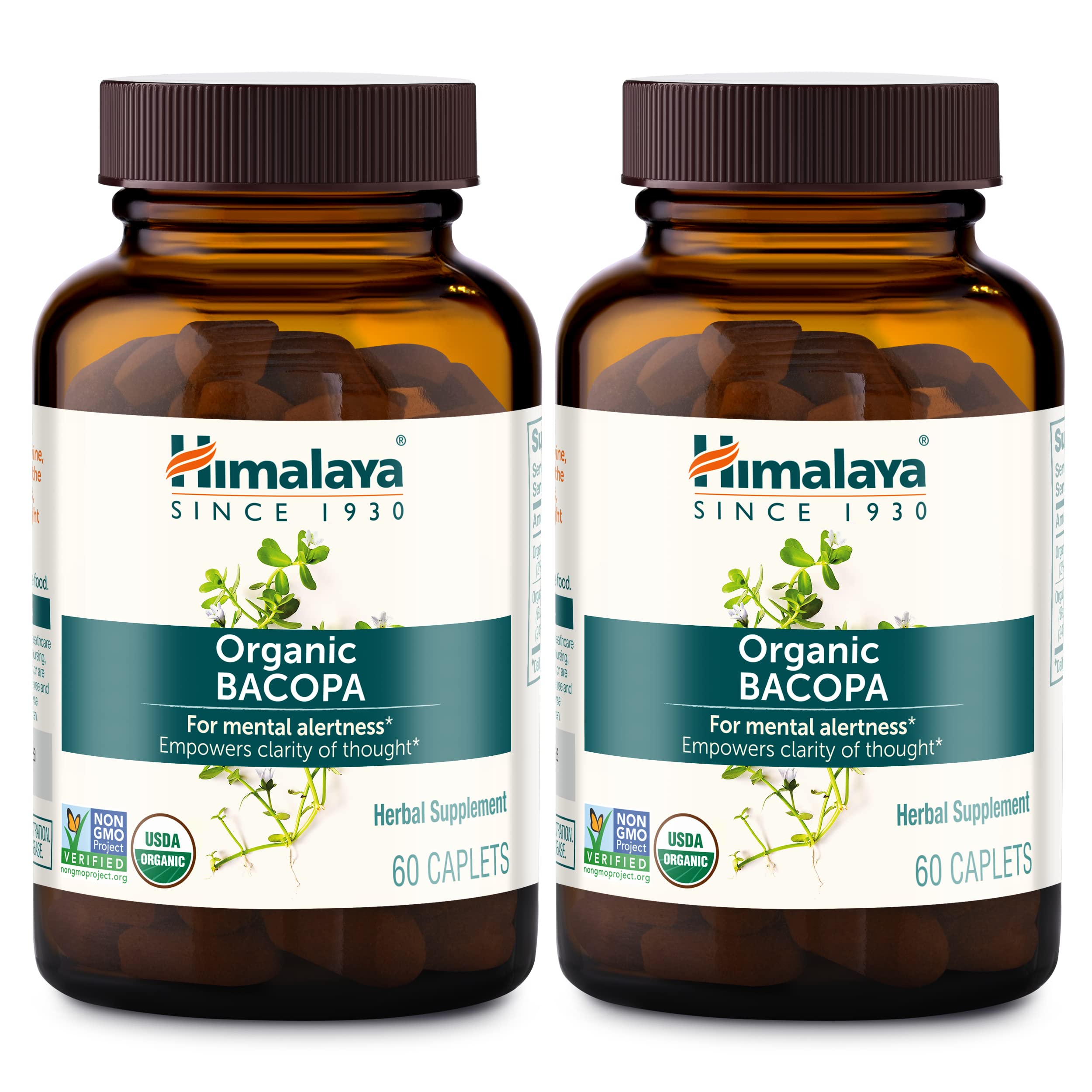 Himalaya Bacopa Monnieri caplets en botella para mayor claridad mental