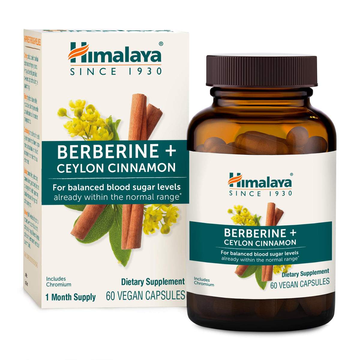 Himalaya Berberina con Canela de Ceilán en botella para apoyo diario del bienestar digestivo