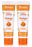 Pasta Himalaya Botanique Kids sabor naranja en tubo, cuidado suave para dientes de niños.
