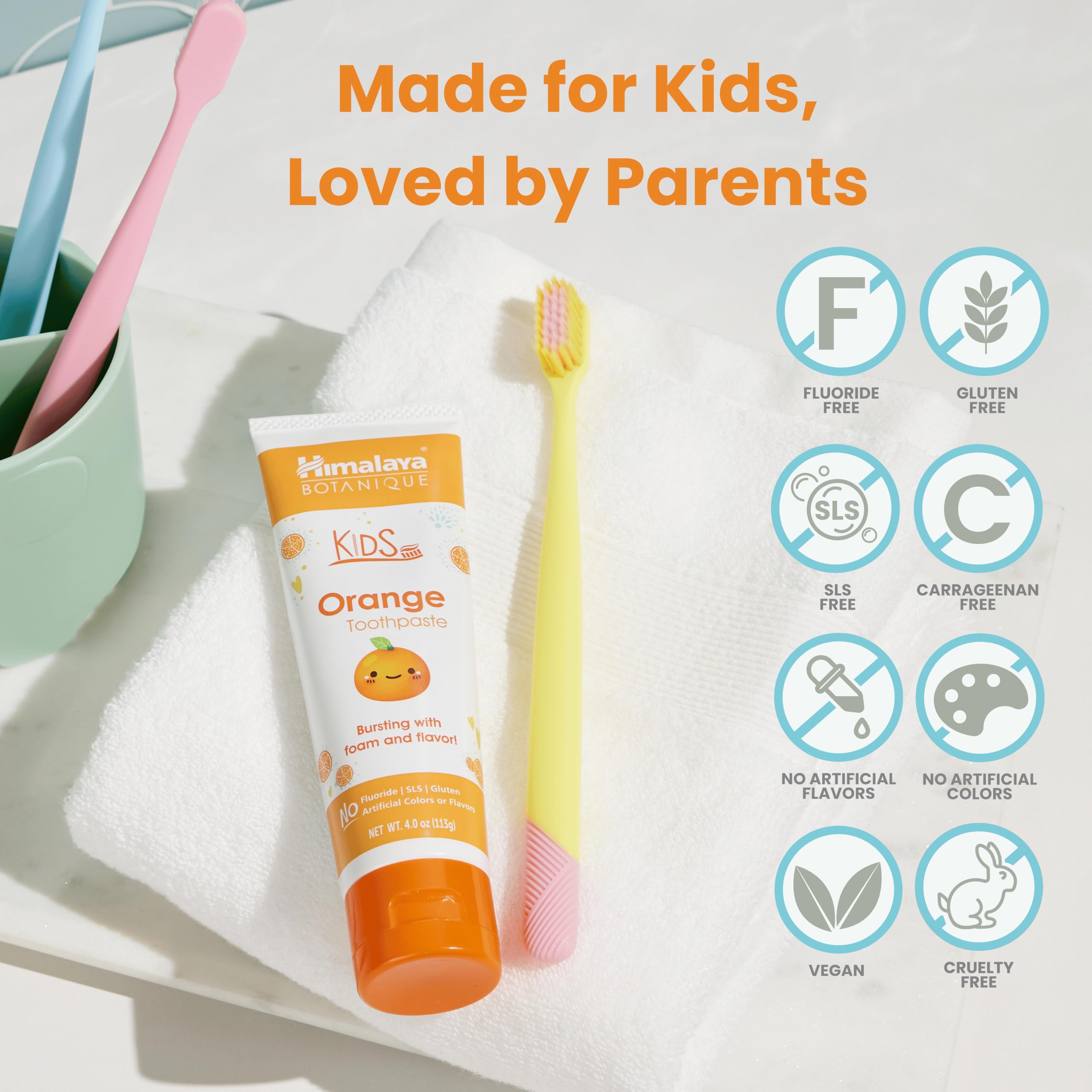 Pasta Himalaya Botanique Kids sin fluoruro para dientes de niños.