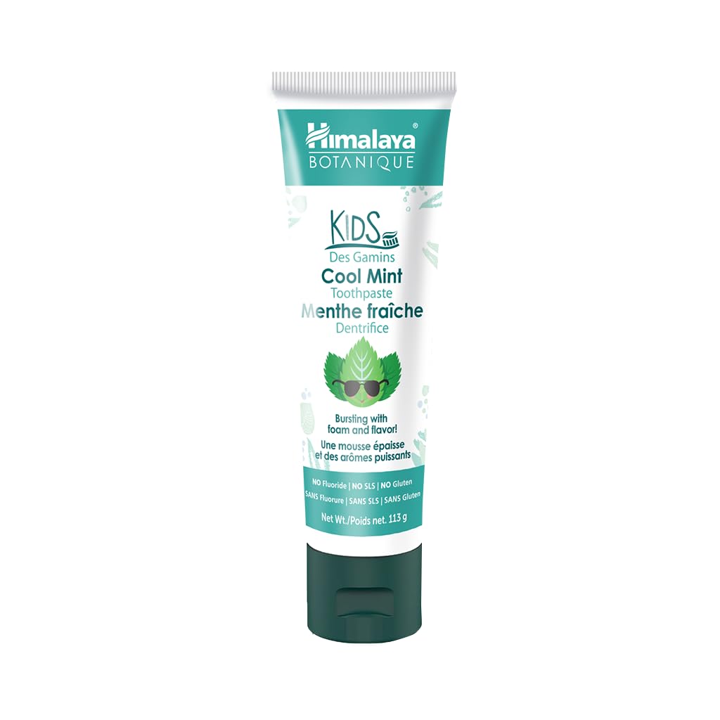 Himalaya Botanique pasta de dientes para niños, ingredientes Neem y Granada para limpieza suave.