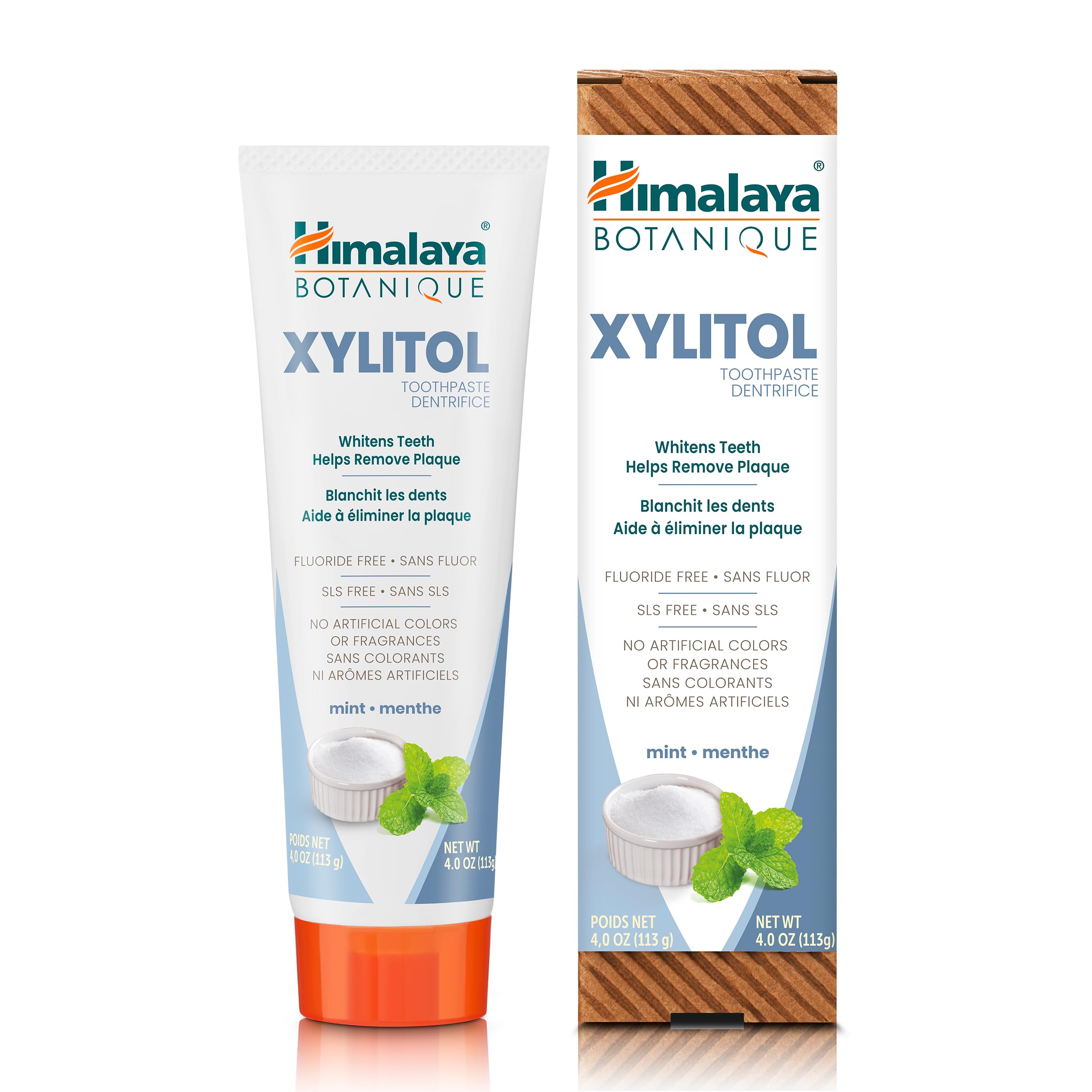 Himalaya Botanique, envase de 2 paquetes, opción libre de fluoruro para cuidado diario.