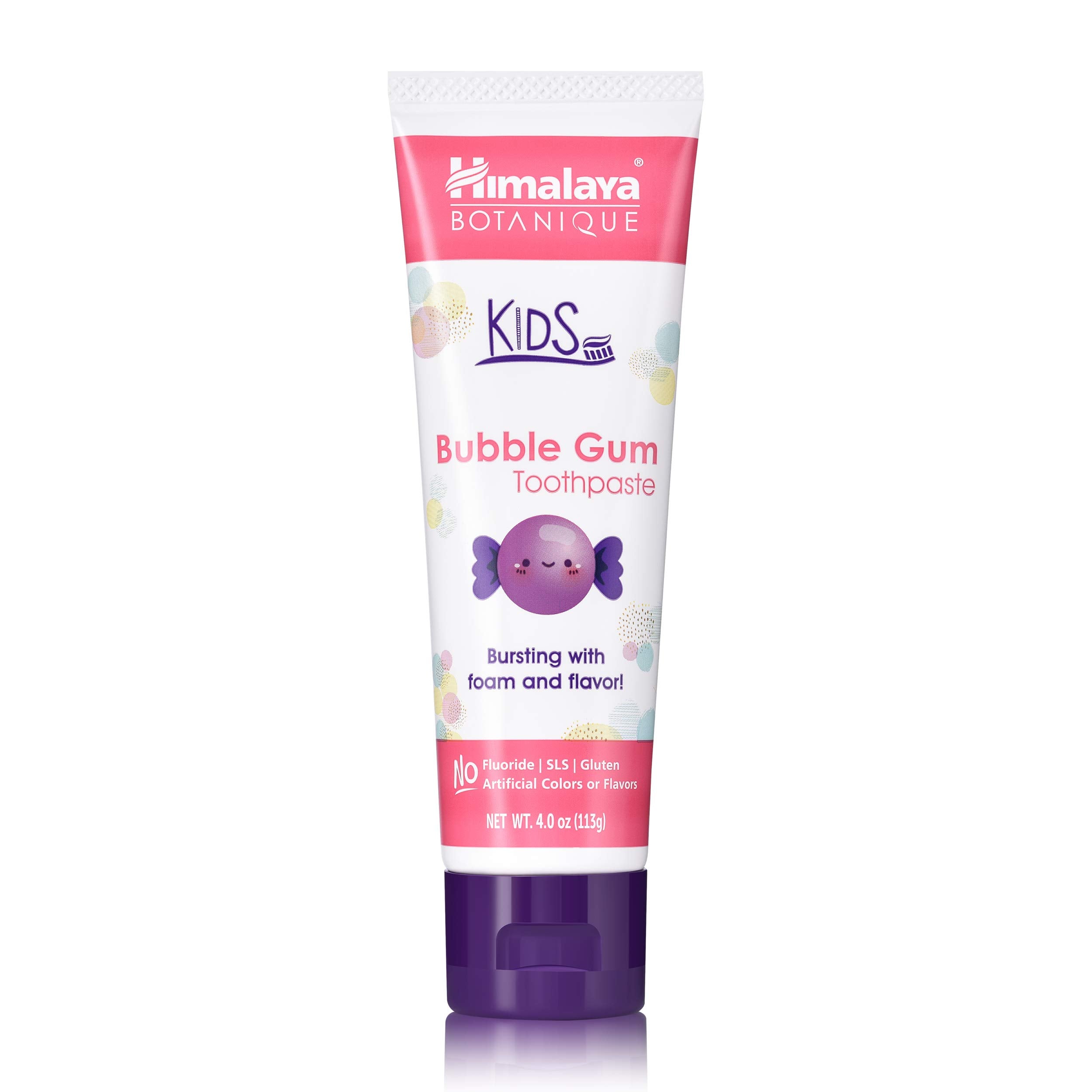 Pasta dental Himalaya Botanique para niños en tubo, cepillado suave para dientes sensibles.