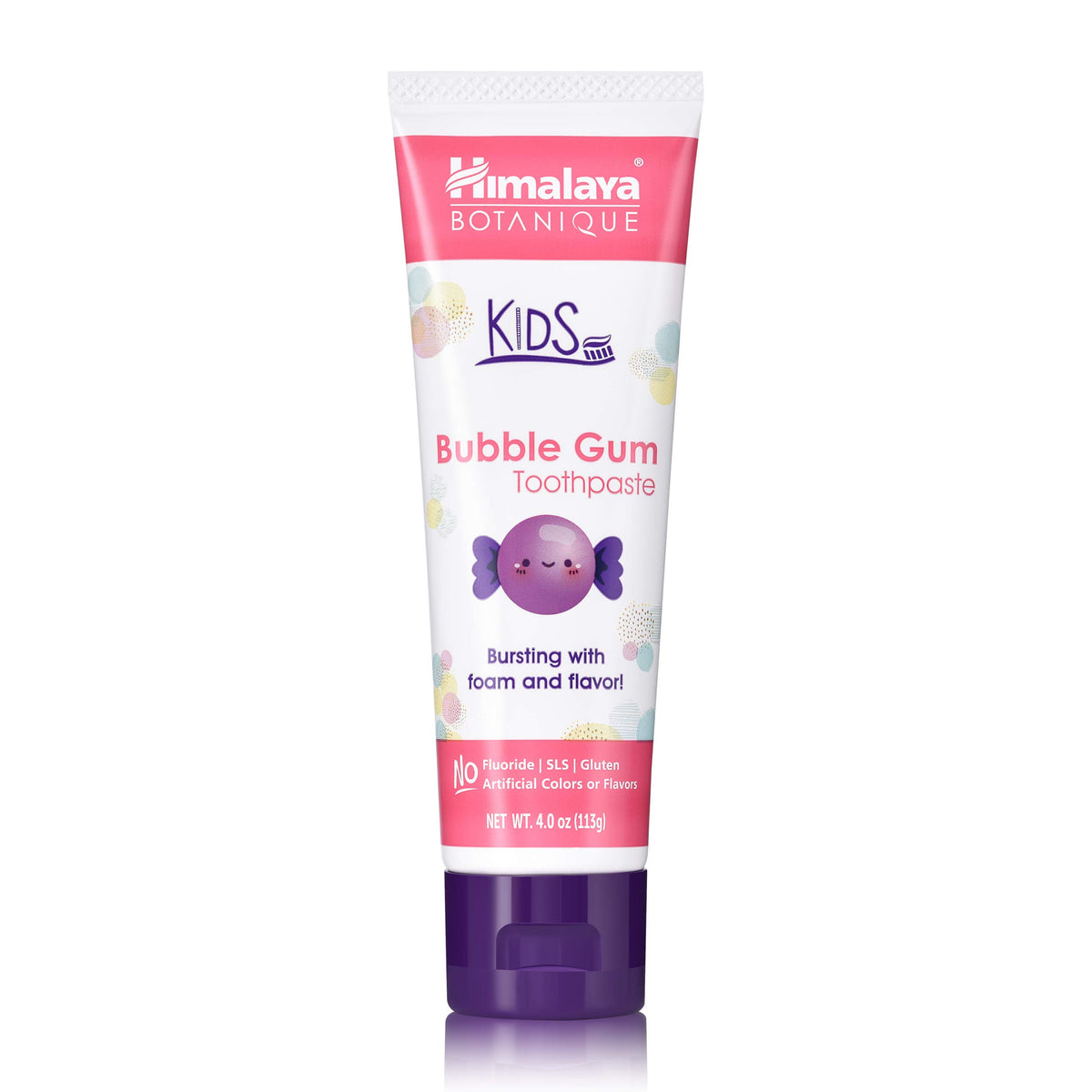 Pasta dental Himalaya Botanique para niños en tubo, cepillado suave para dientes sensibles.