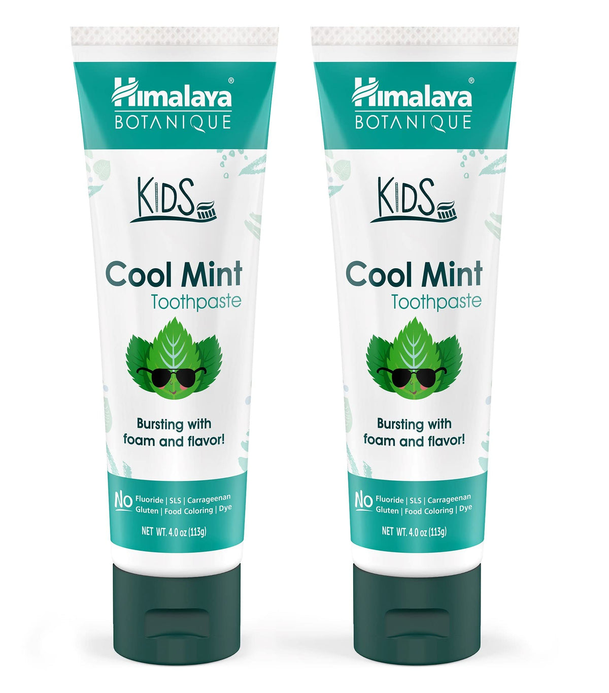Himalaya Botanique para niños, envase frontal, cuidado suave para dientes y encías.