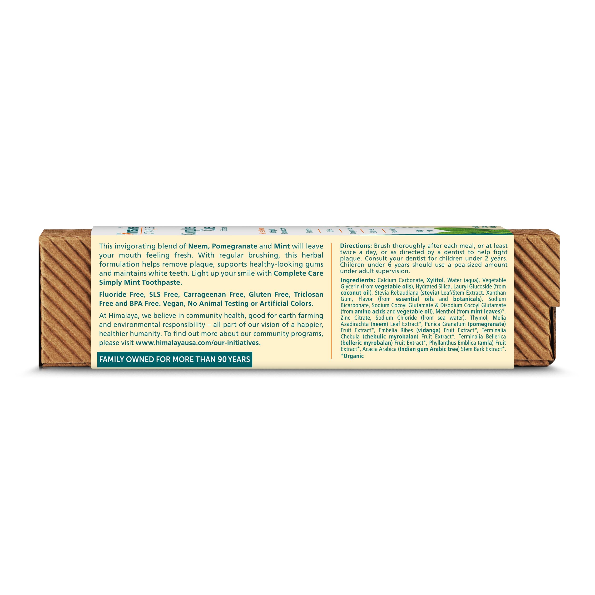 Pasta de dientes Himalaya Botanique sin fluoruro, ideal para rutina diaria