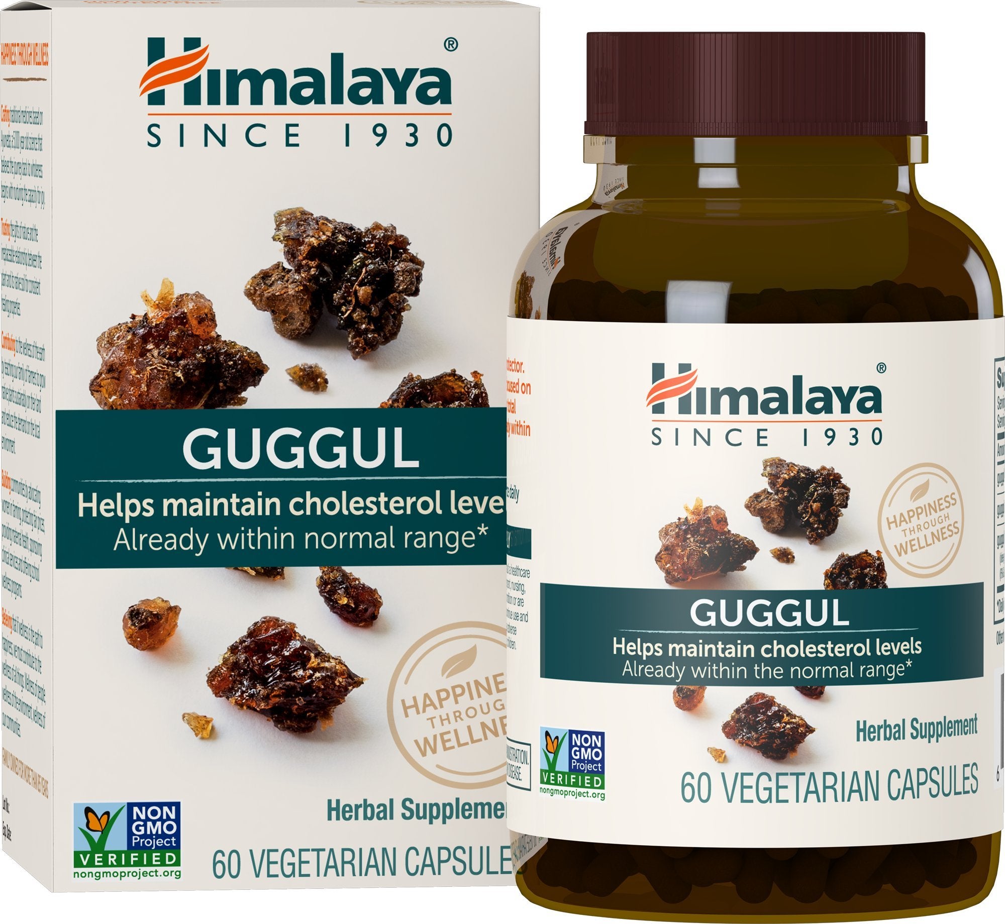 Himalaya Guggul: bote de cápsulas para apoyo hepático y lípidos saludables
