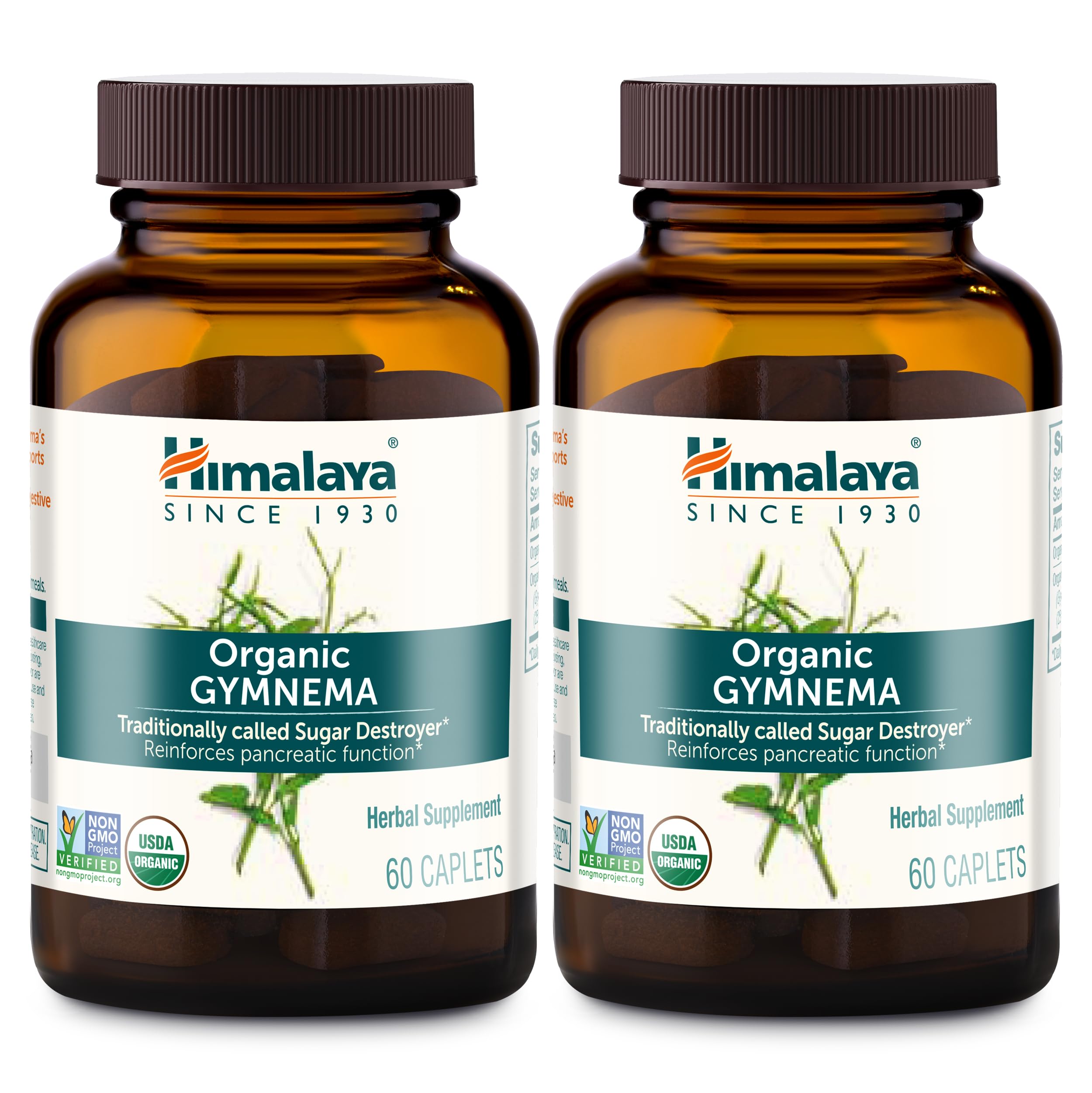 Himalaya Gymnema Sylvestre, bote de 60 cápsulas para apoyo diario de glucosa