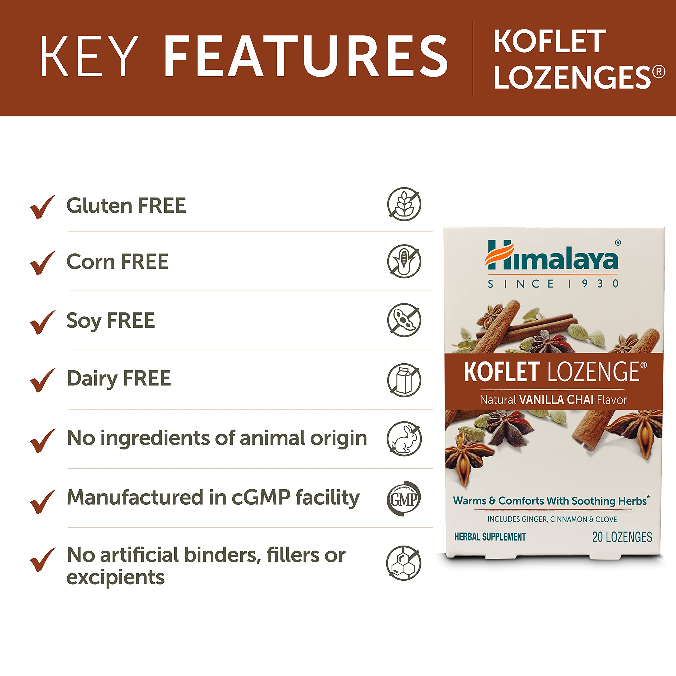 Himalaya Koflet mezcla ayurvédica de jengibre y canela