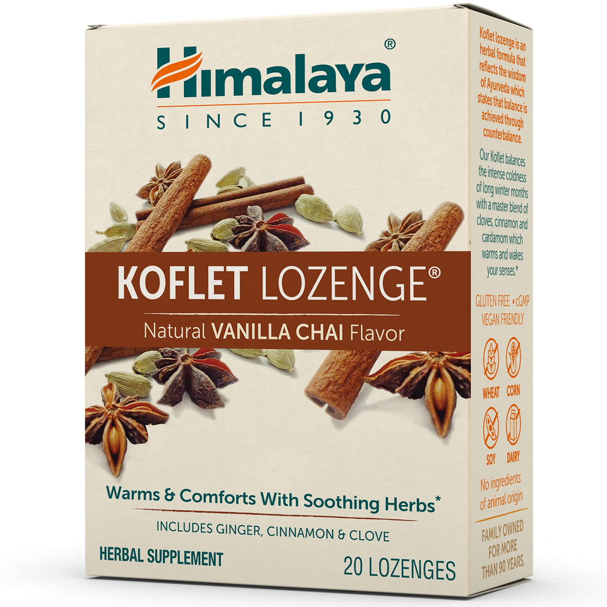 Himalaya Koflet Vanilla Chai, pastillas reconfortantes para la garganta