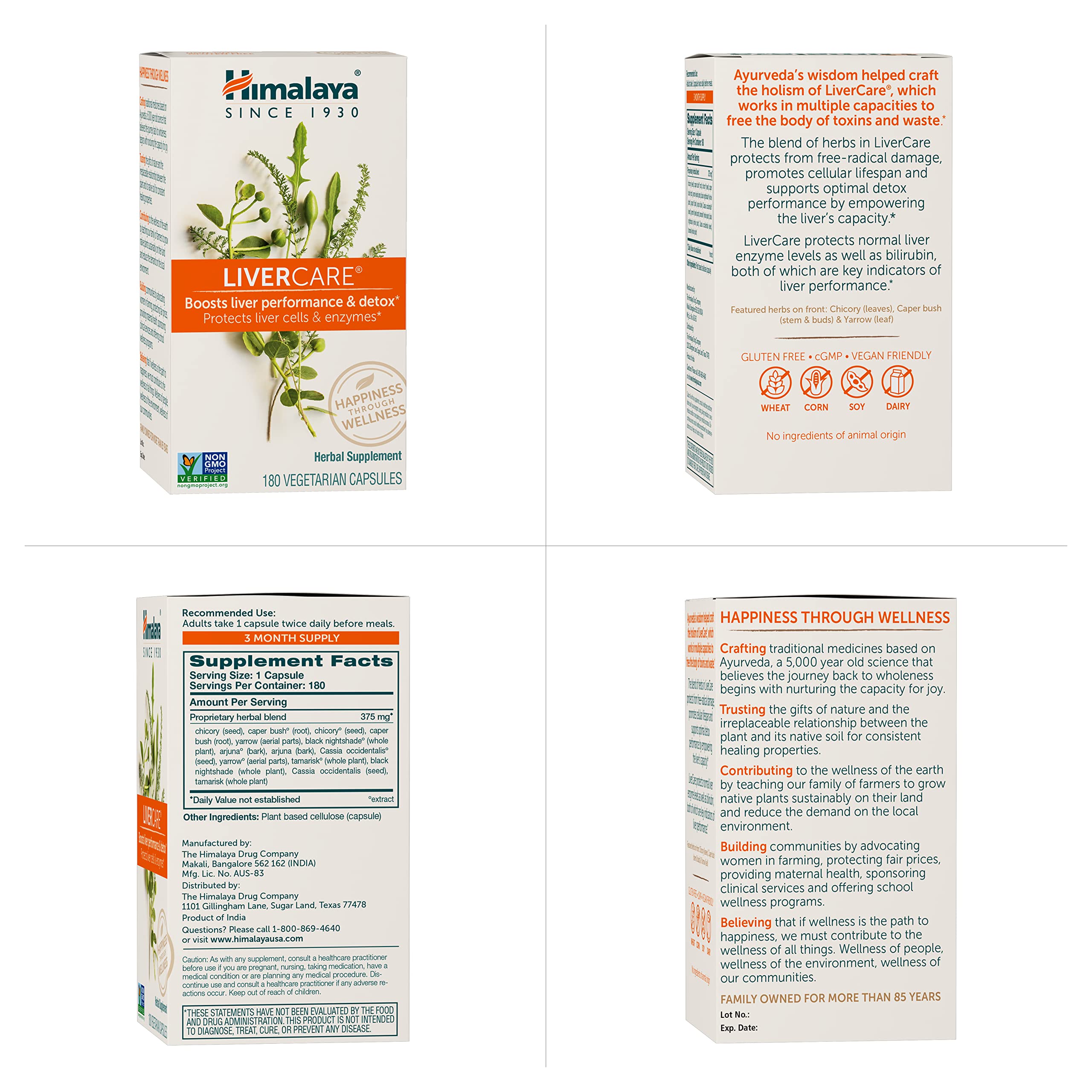 Tapa de seguridad y etiquetado claro en Himalaya LiverCare para consumo responsable.