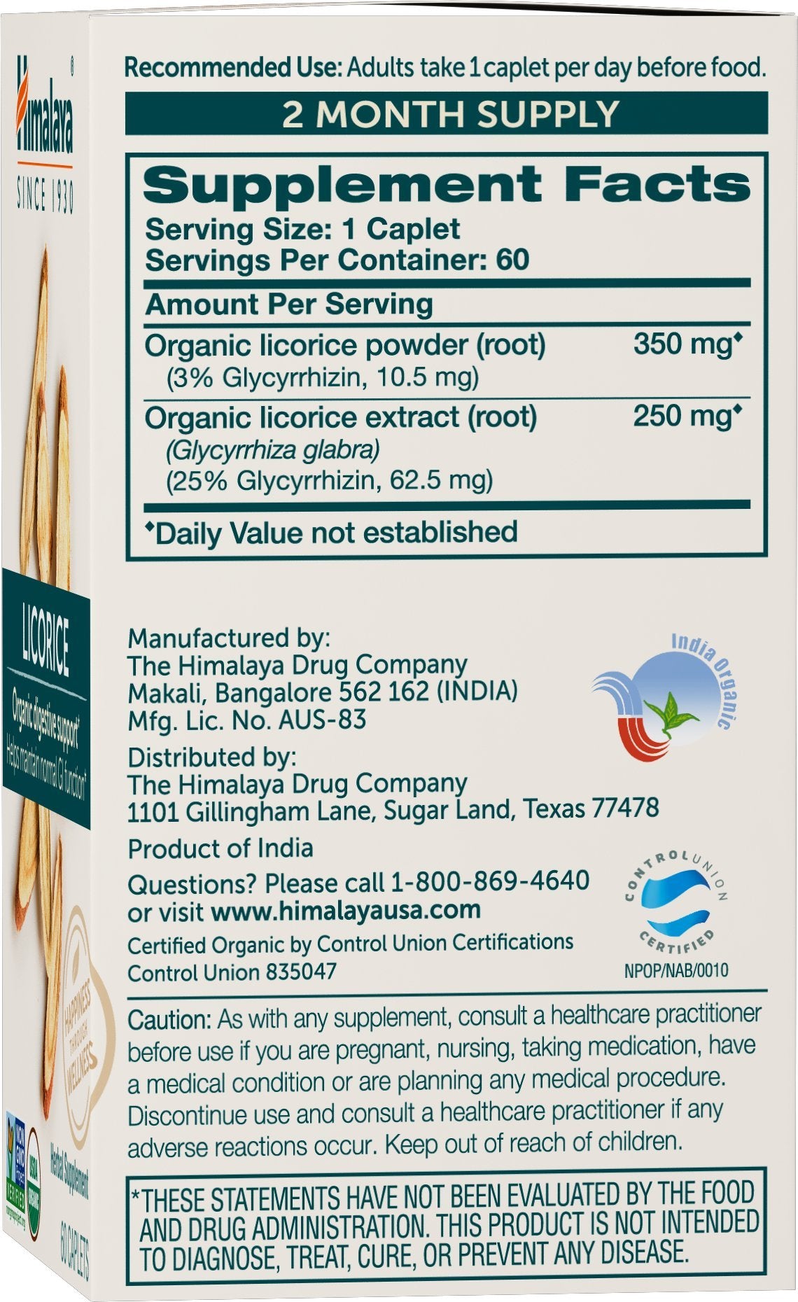 Himalaya Regaliz Organico cápsulas: alivio ocasional de malestar estomacal en casa