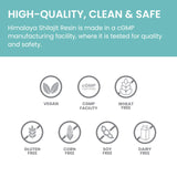Himalaya Shilajit Resin sin OGM, apta para dietas veganas.