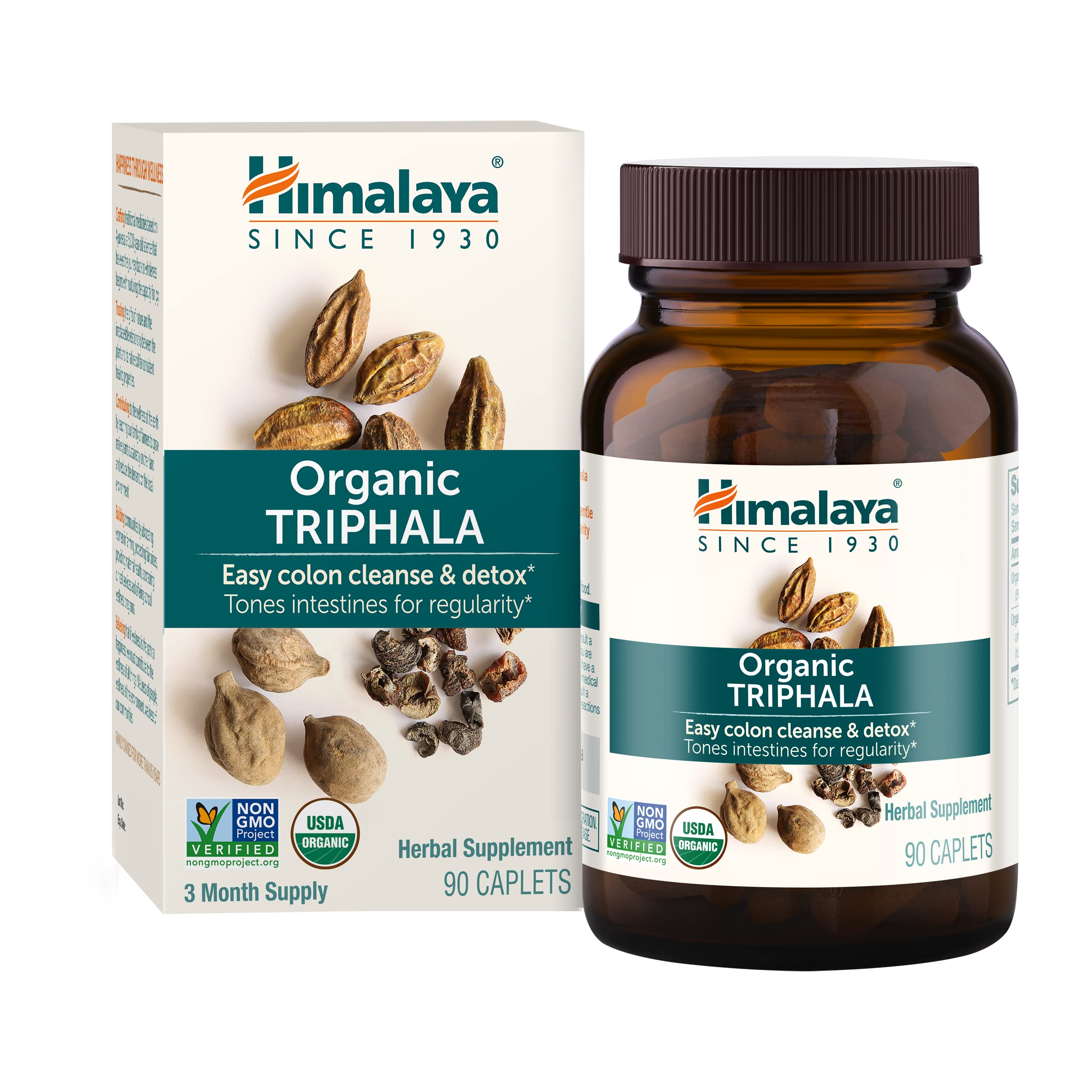 Himalaya Triphala: frasco de cápsulas para apoyo digestivo diario