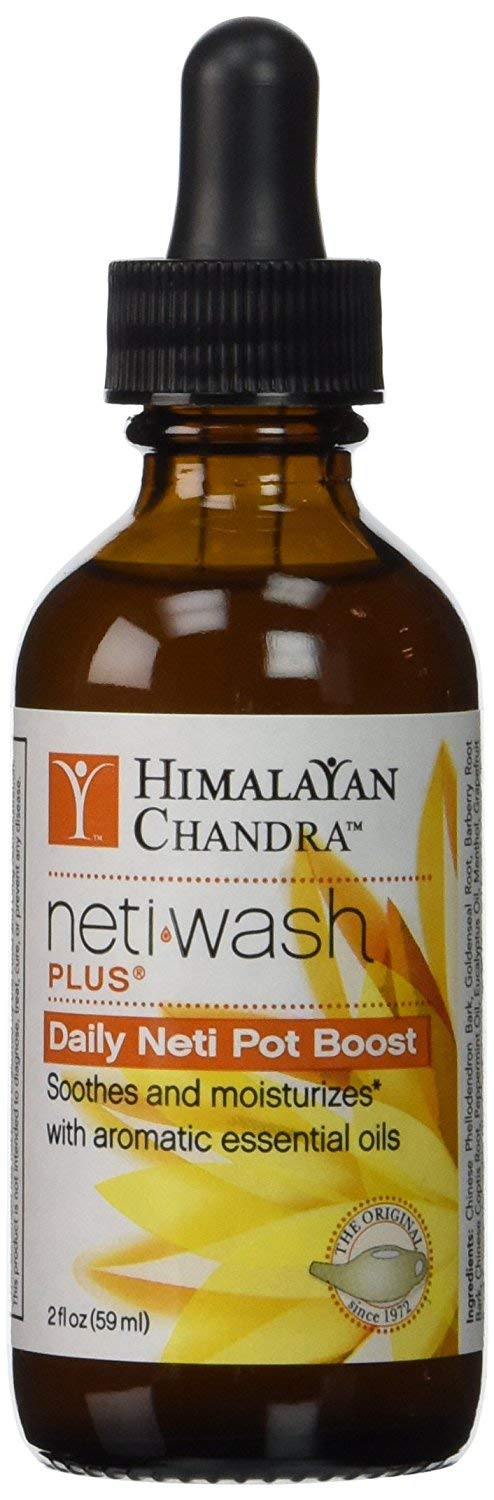 Himalayan Chandra Neti Wash Plus: botella de 2 onzas para lavado nasal suave y práctico.