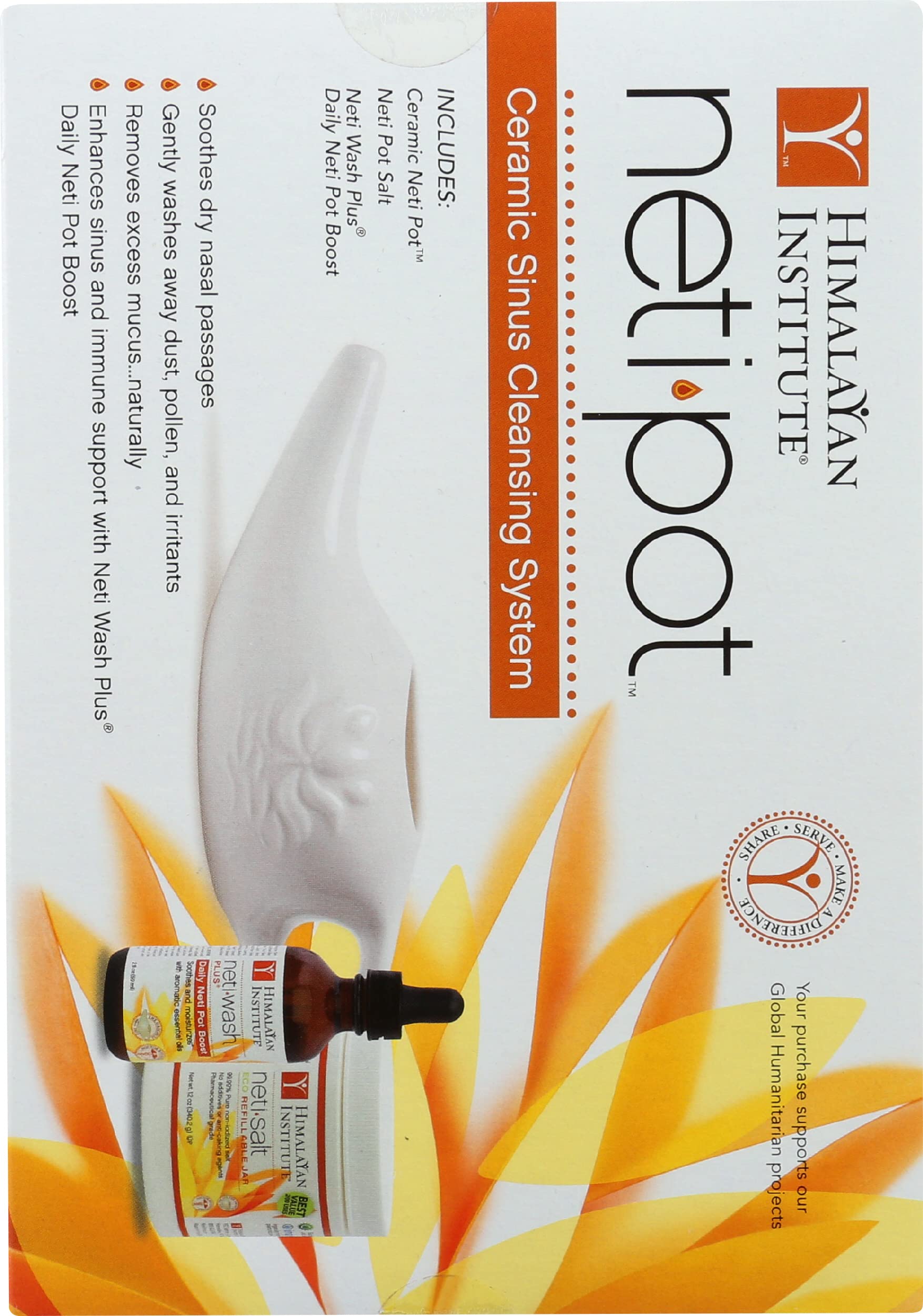 Sal Neti Pot 10oz de Himalayan Chandra para mezcla segura y pura