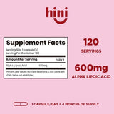 HINI ácido alfa-lipoico 600 mg cápsulas, uso diario para bienestar diario