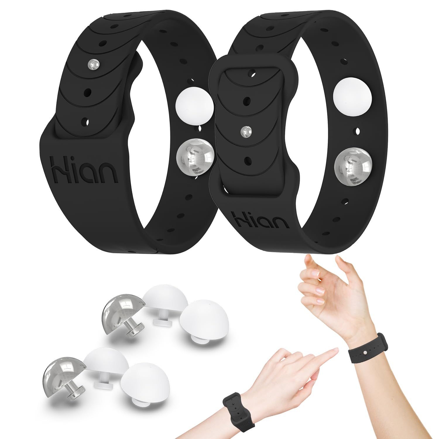 Pulsera Hion para mareo con ajuste cómodo en la muñeca, alivio durante viajes.