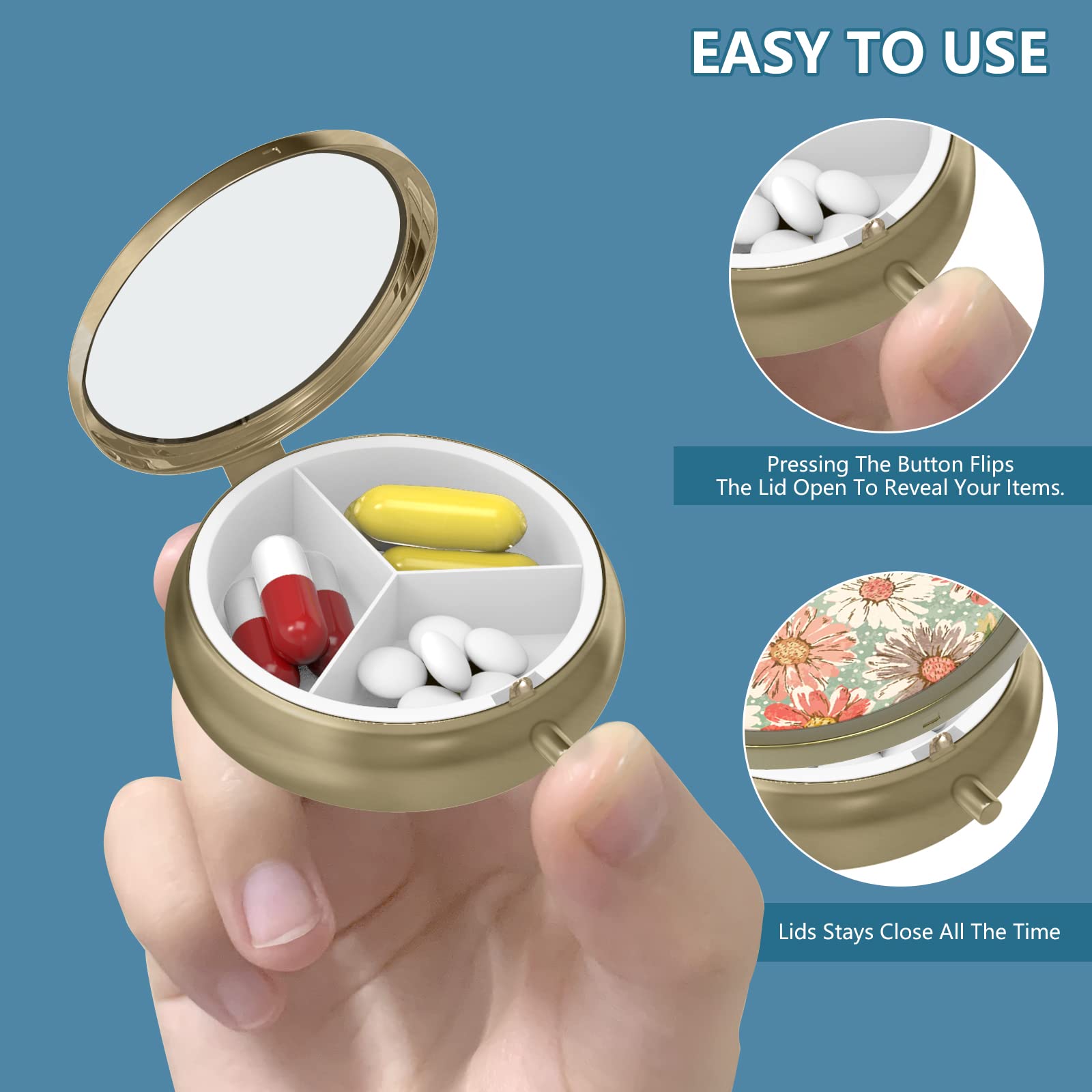 Estuche Hion bronce impermeable, protege pastillas y suplementos.