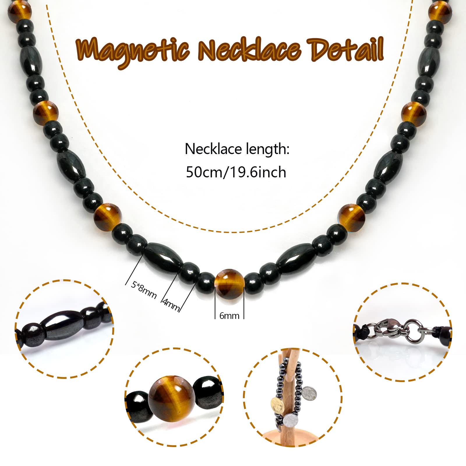 Colgante magnético Hion con obsidiana negra para relajación y estilo.