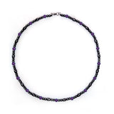 Collar magnético Hion en obsidiana negra y amatista morada con hematita, ideal para uso diario