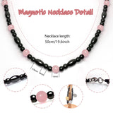 Hion collar con obsidiana negra, detalle, diseño elegante para combinar con atuendos.