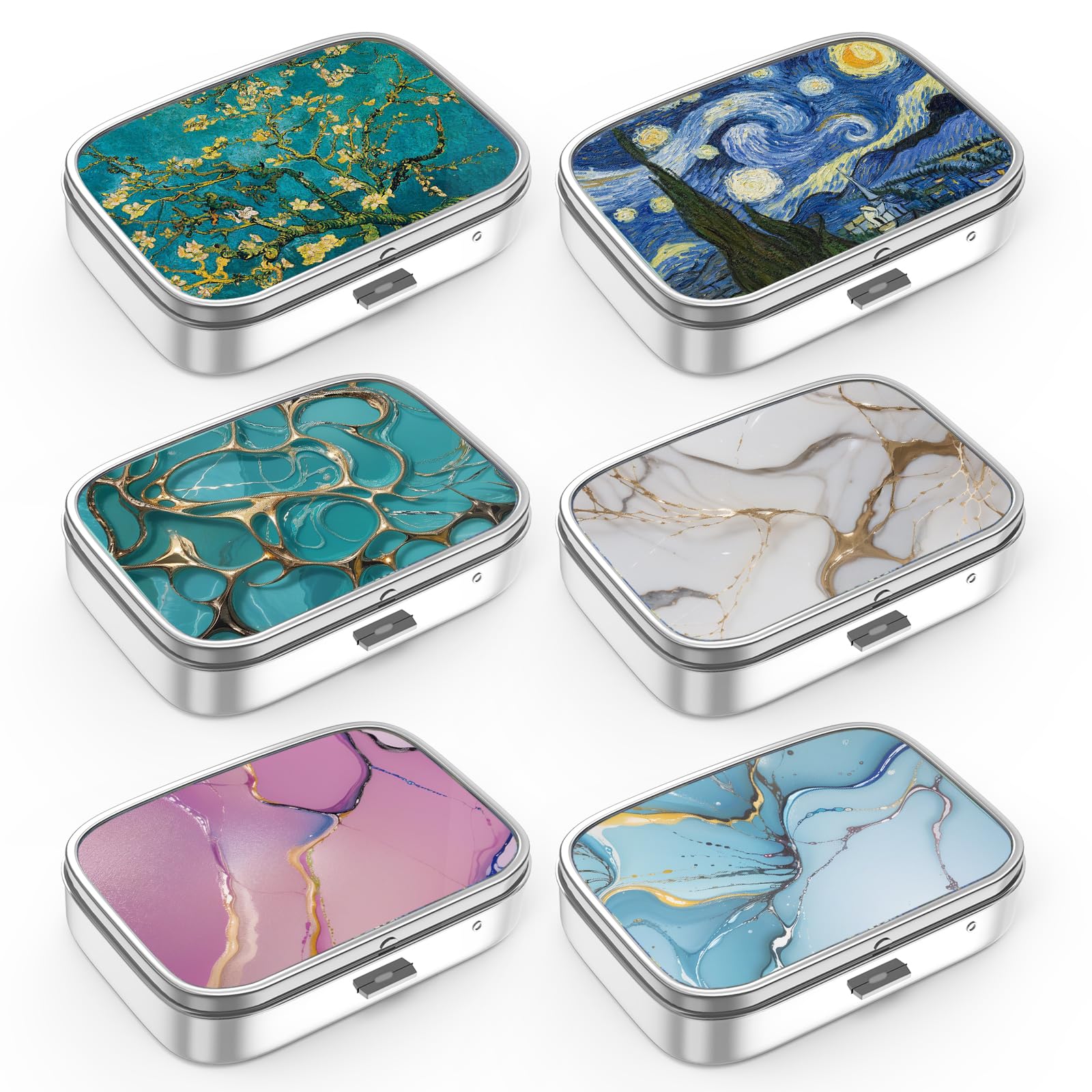 Estuche Hion para pastillas con dos compartimentos, compacto para llevar en el bolsillo.