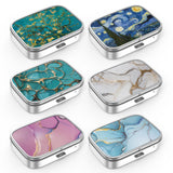 Estuche Hion para pastillas con dos compartimentos, compacto para llevar en el bolsillo.